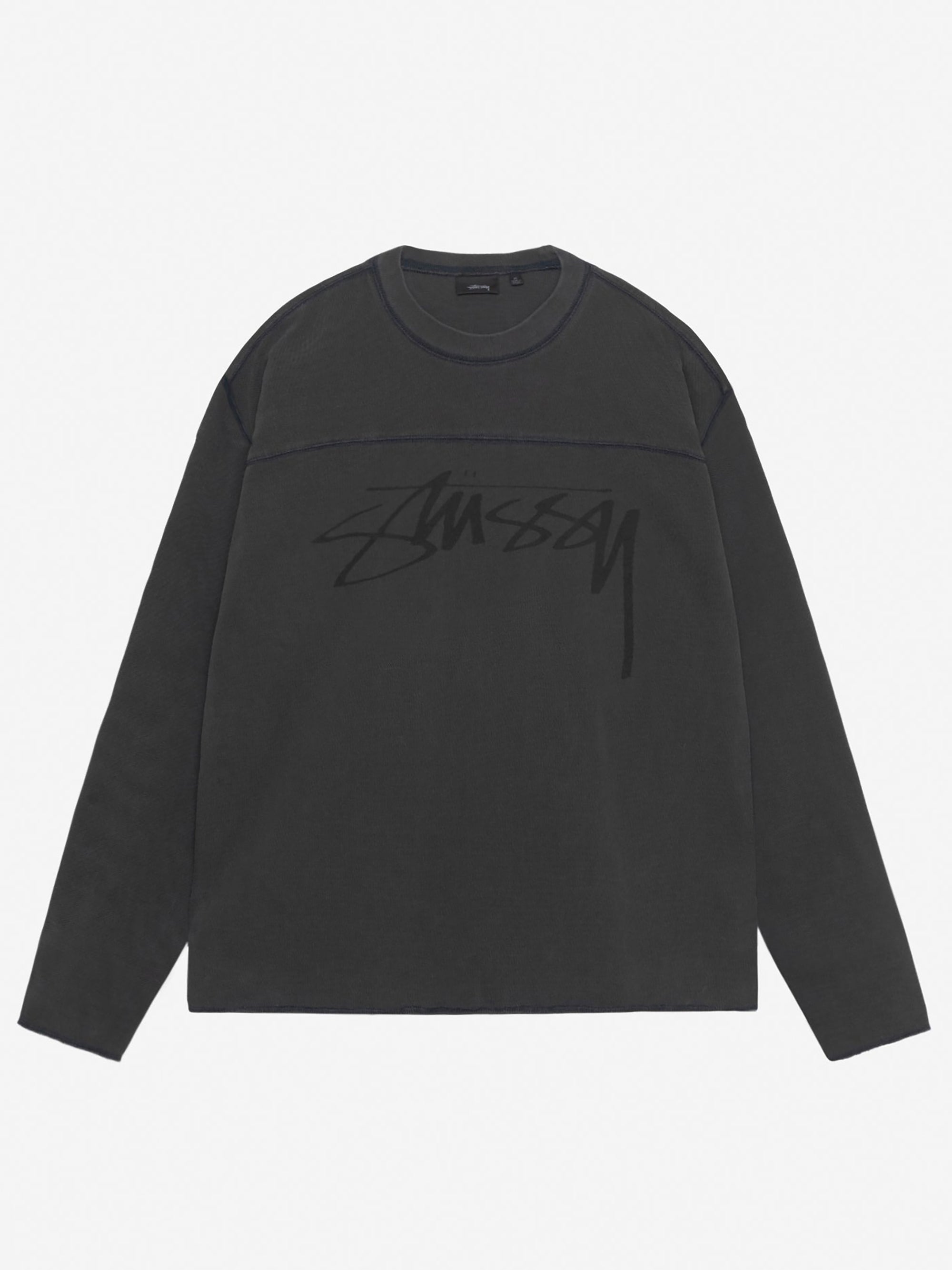Stussy Football Crew Pigment Dyed - Washed Black – Goodhood