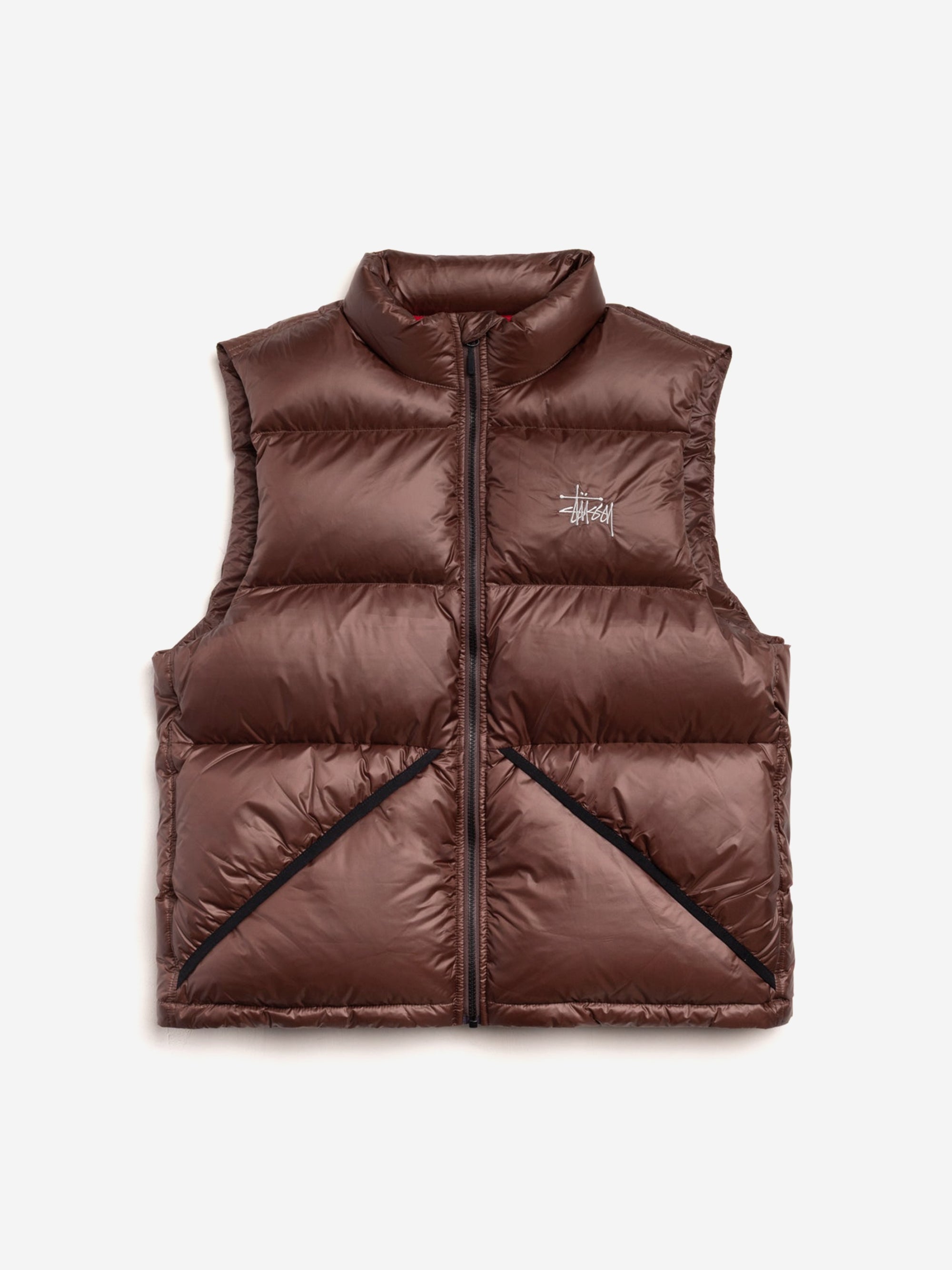Stussy Micro Ripstop Down Vest - Brown – Goodhood