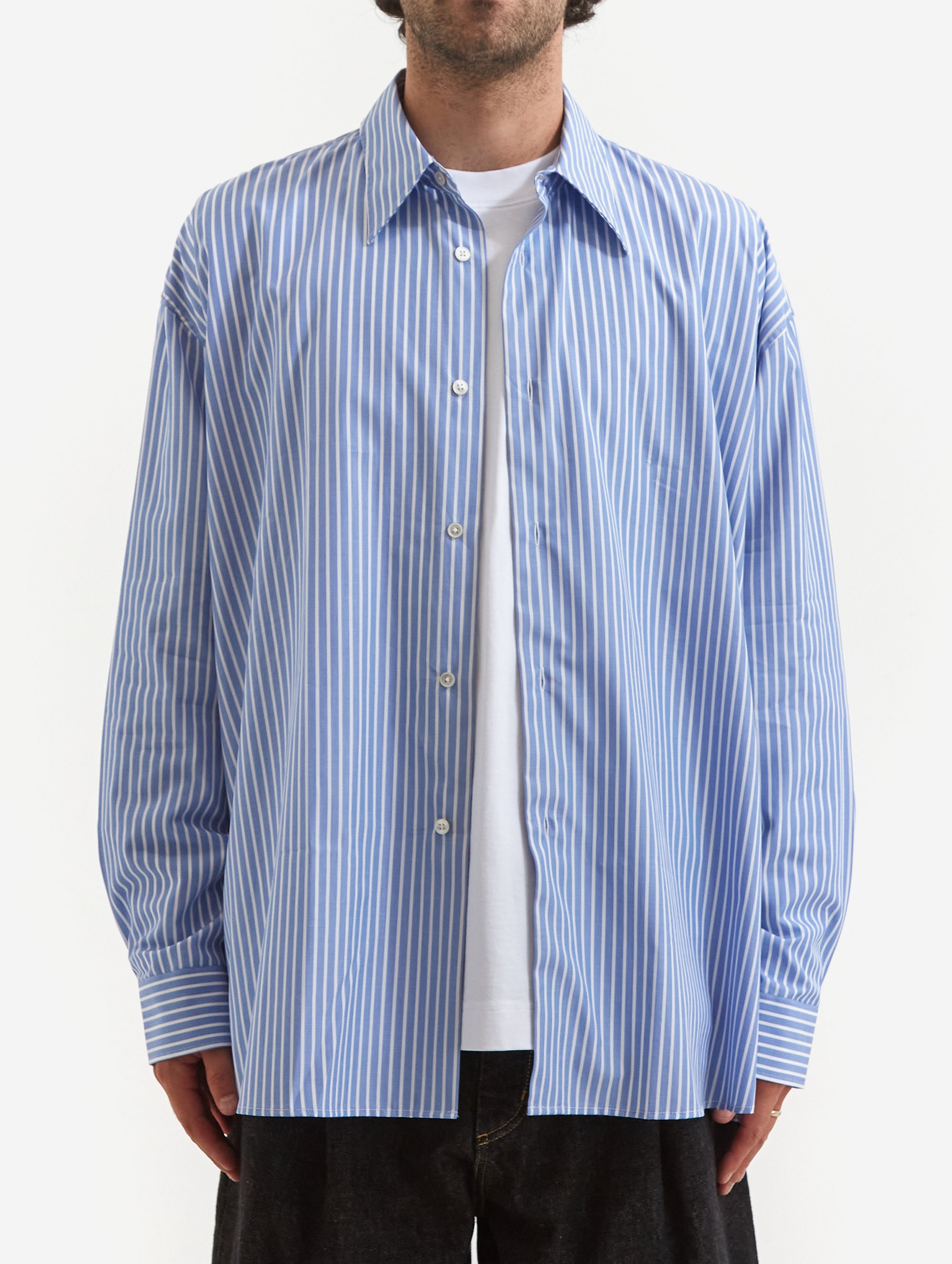 Studio Nicholson Loche Shirt - Powder Blue/White – Goodhood