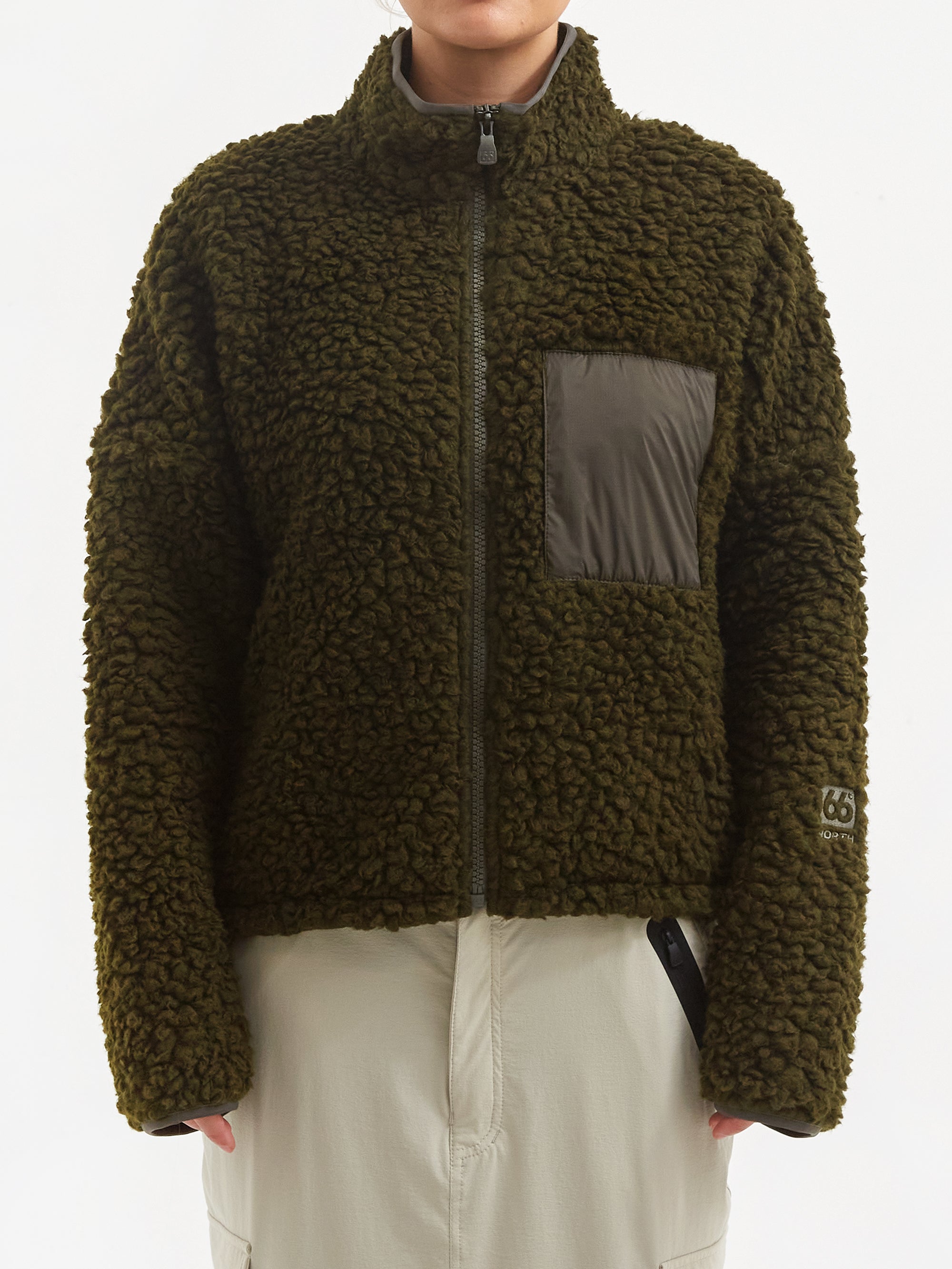 66° North Varmahlid Shearling Fleece Jacket W - Alpine Grimmia, view 2