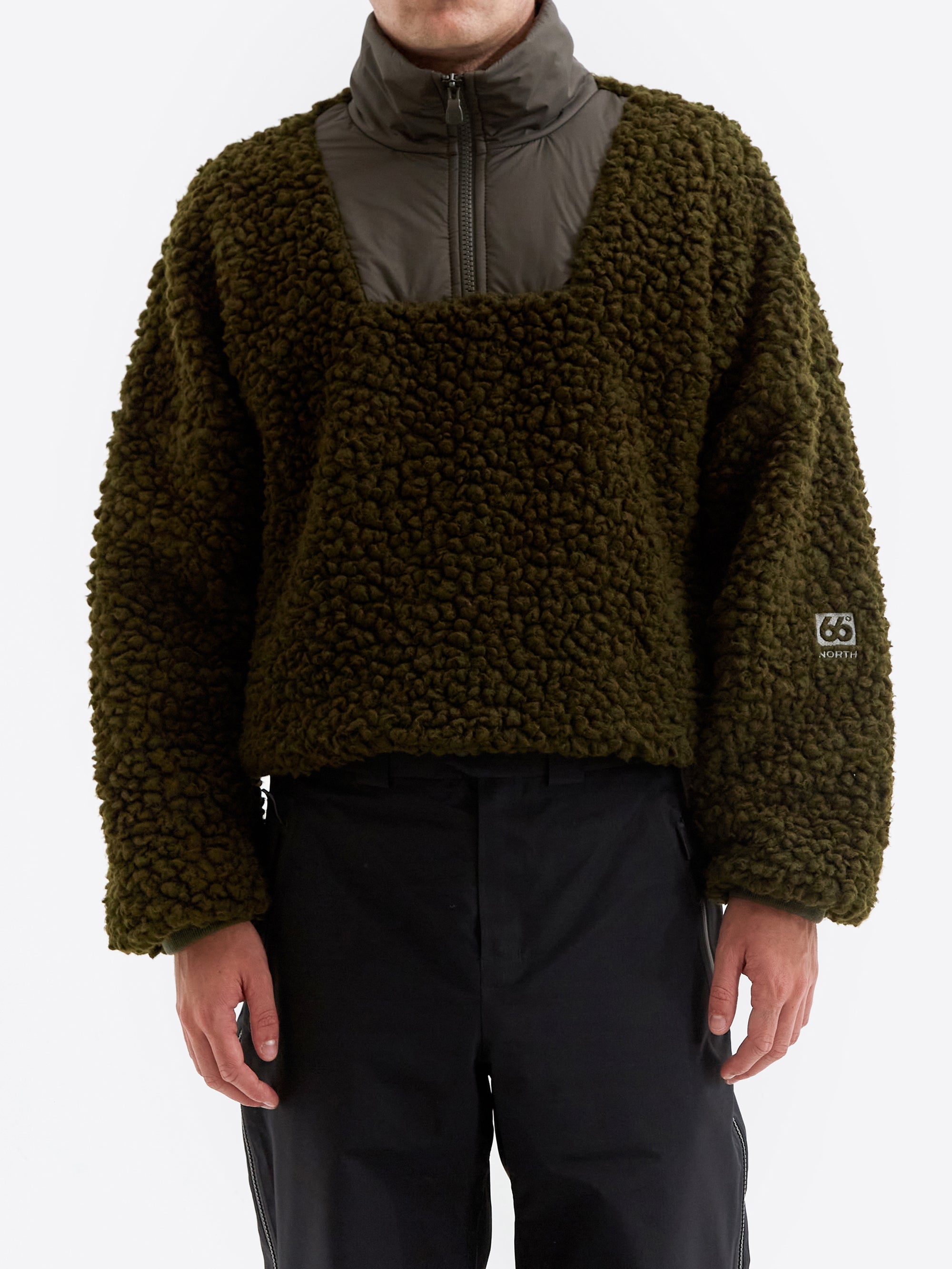66° North Varmahlid Shearling Zip Neck Fleece - Alpine Grimmia, view 2
