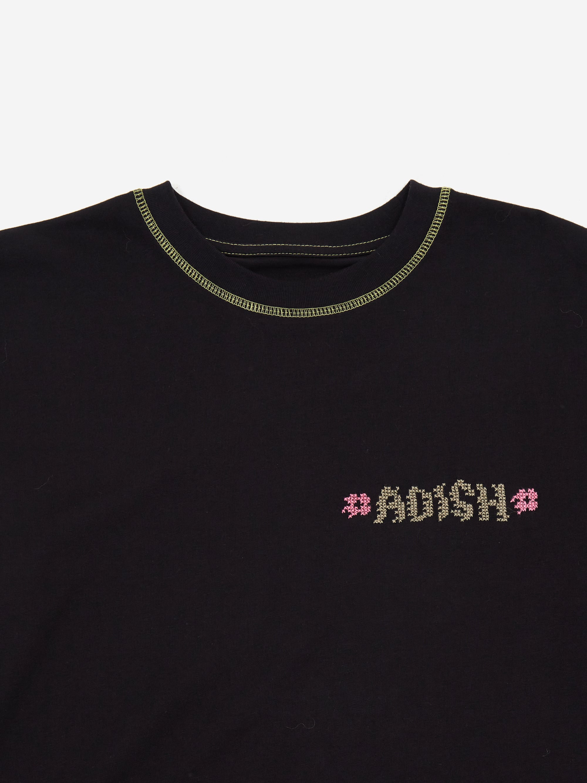 Adish Tatreez Logo Contrast Stitched Long Sleeve Shirt - Black