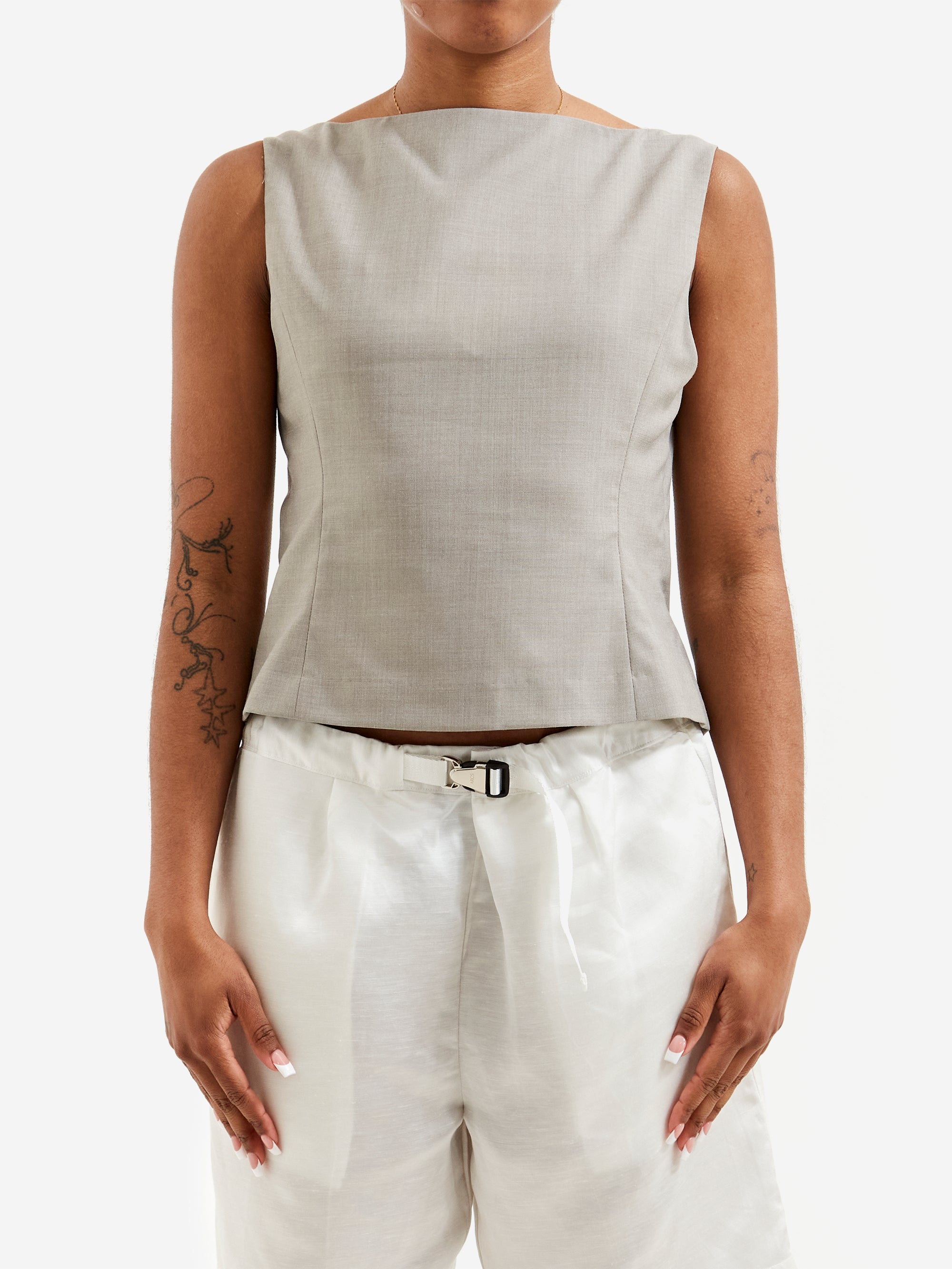 AMOMENTO　SCOOP NECK TWO WAY VEST AMOMENTO-SCOOP-NECK-TWO-WAY-
