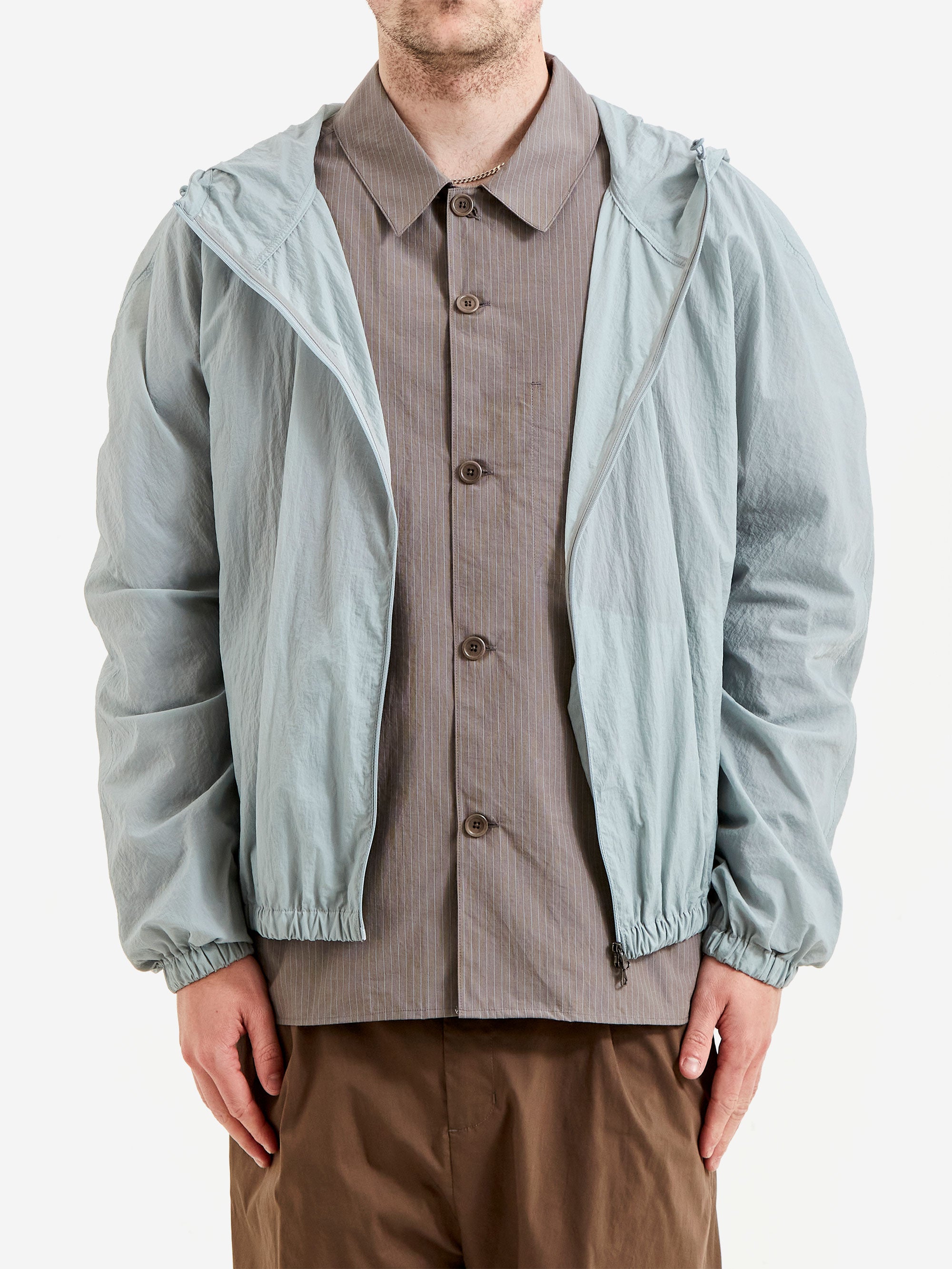 トップス AMOMENTO 24ss HOODED JUMPER AMOMENTO Sheer Nylon Raglan Hooded Jumper - Blue – Goodhood