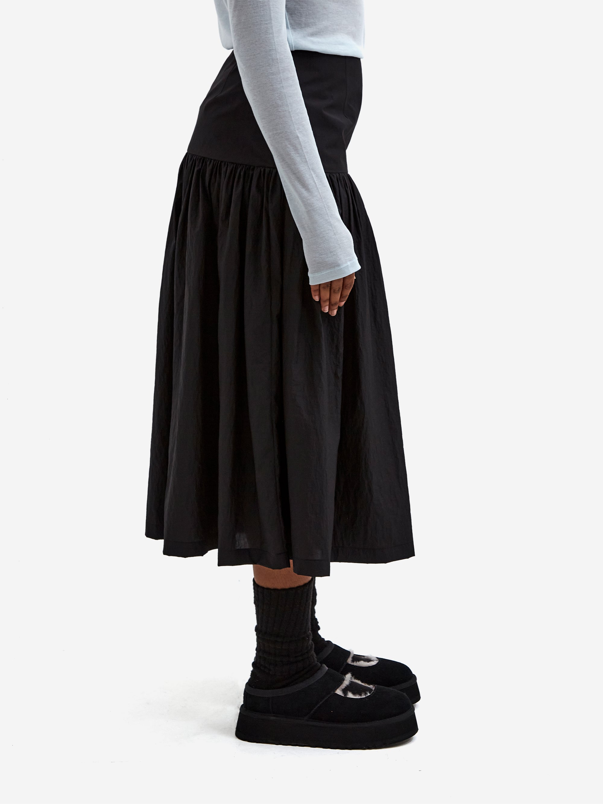 スカート AMOMENTO SHIRRING CULOTTE PANTS 0 BLK AMOMENTO Shirring Culotte Pants - Black – Goodhood
