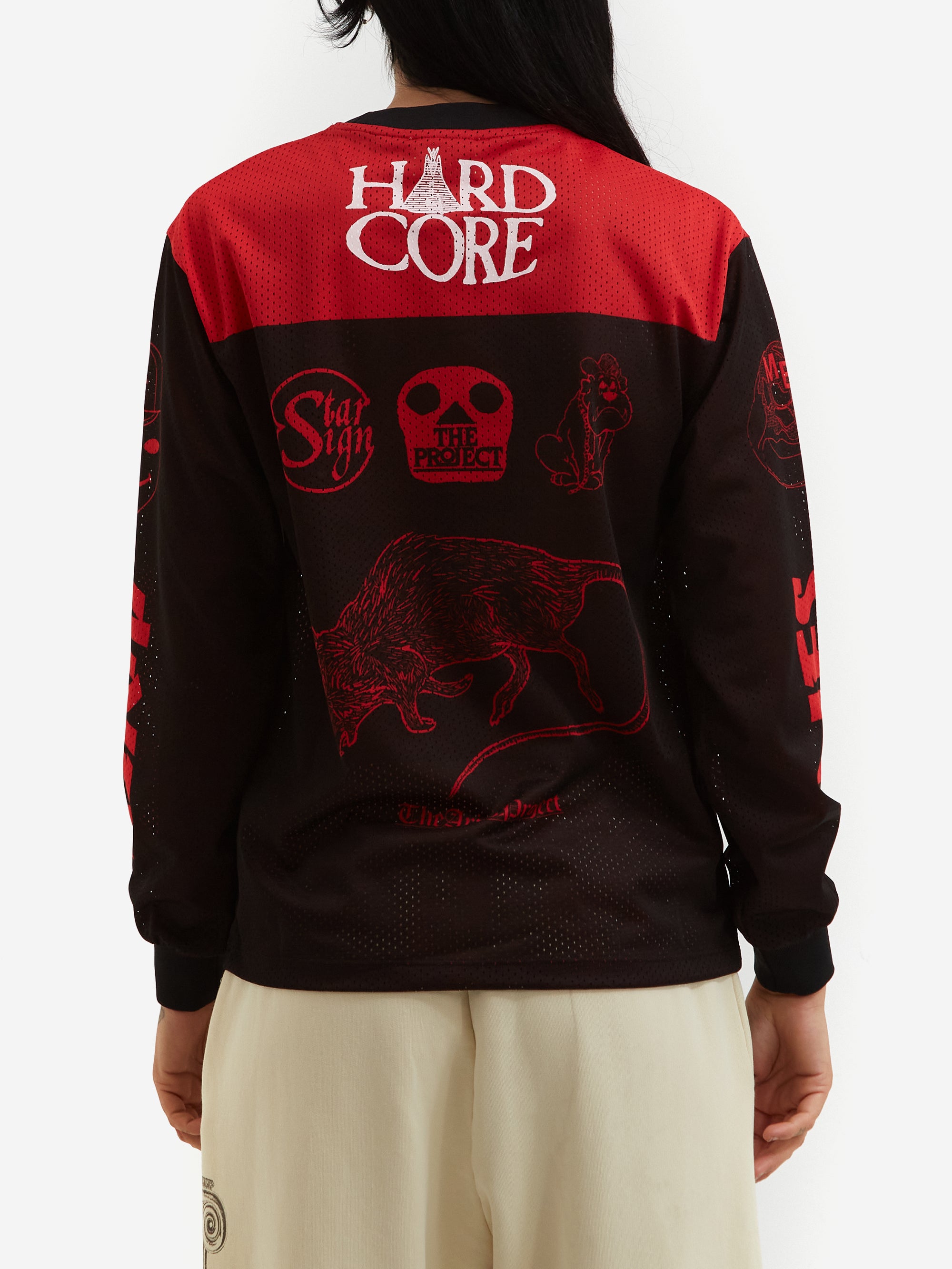 Aries Airtex Metal Long Sleeve Tee W - Black/Red – Goodhood