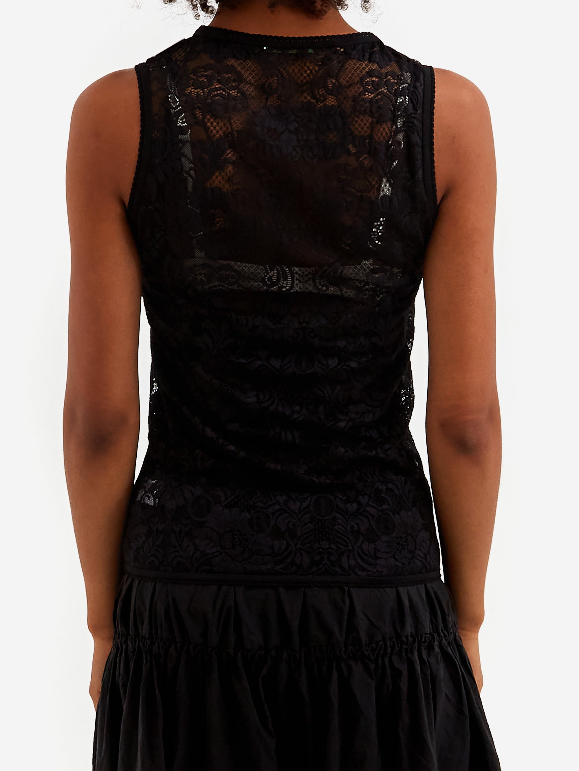 ARIES Fleur Lace Vest - Black