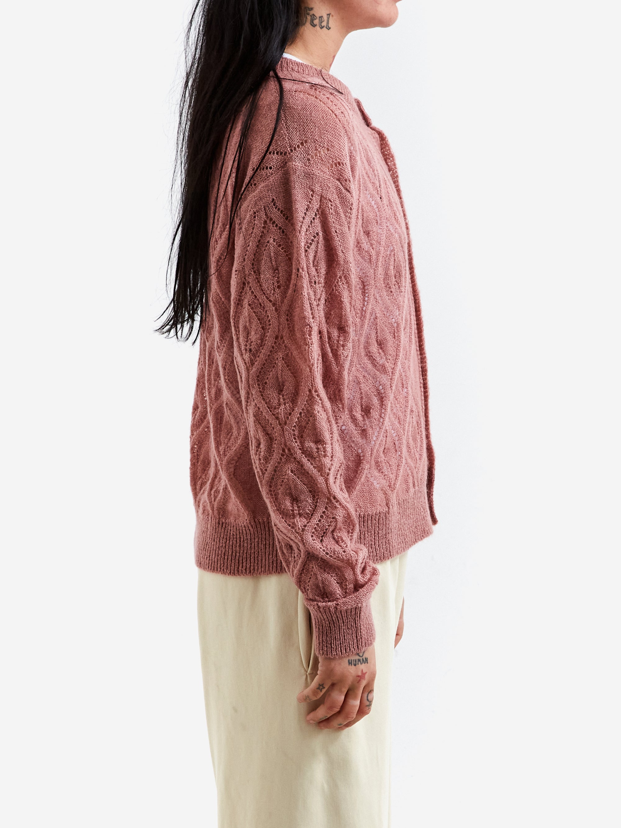 ARIES/アリーズ Lace and Leaf Knit Cardigan