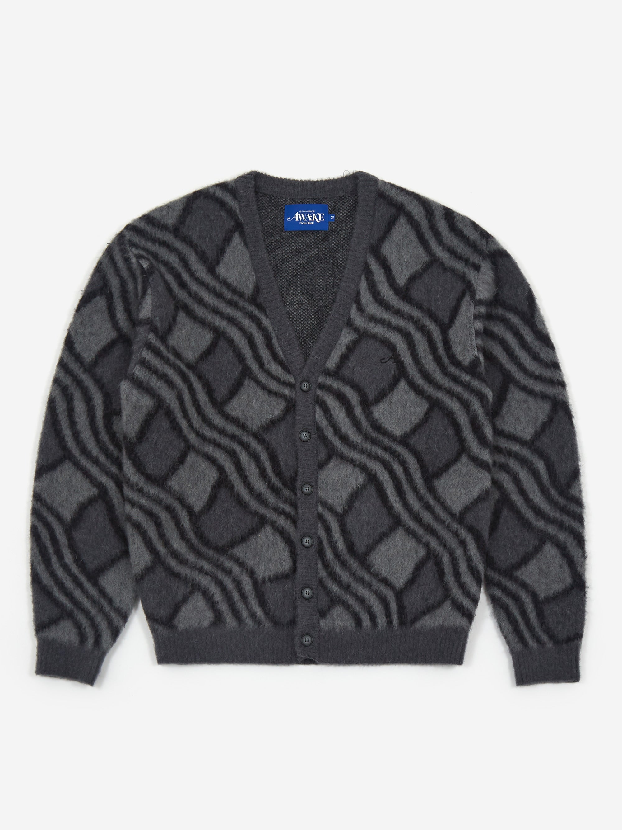 Awake NY Gray Wavy Cardigan - Charcoal/Grey