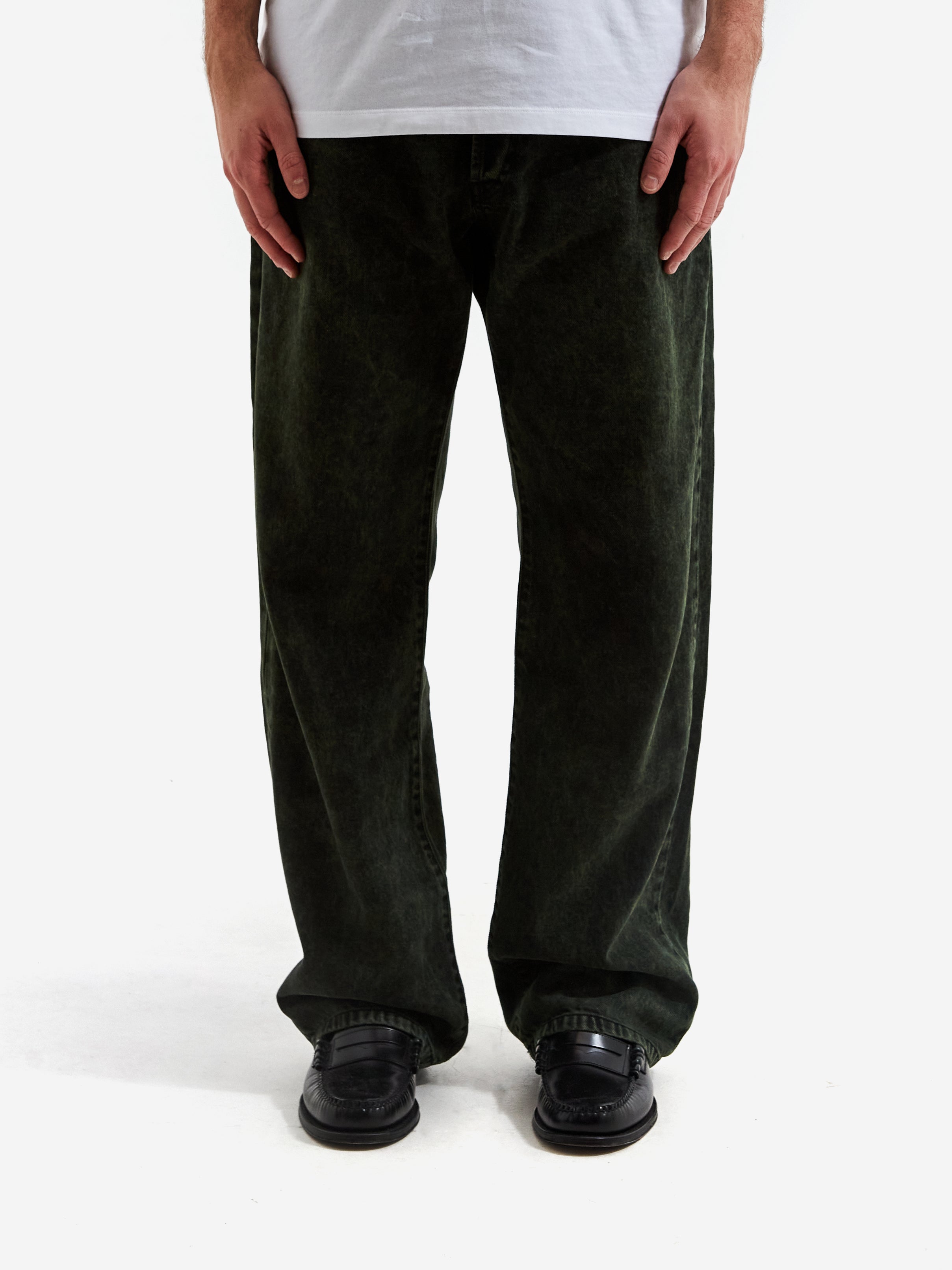 Aries Acid Wash Batten Jeans - Forest Green, view 2
