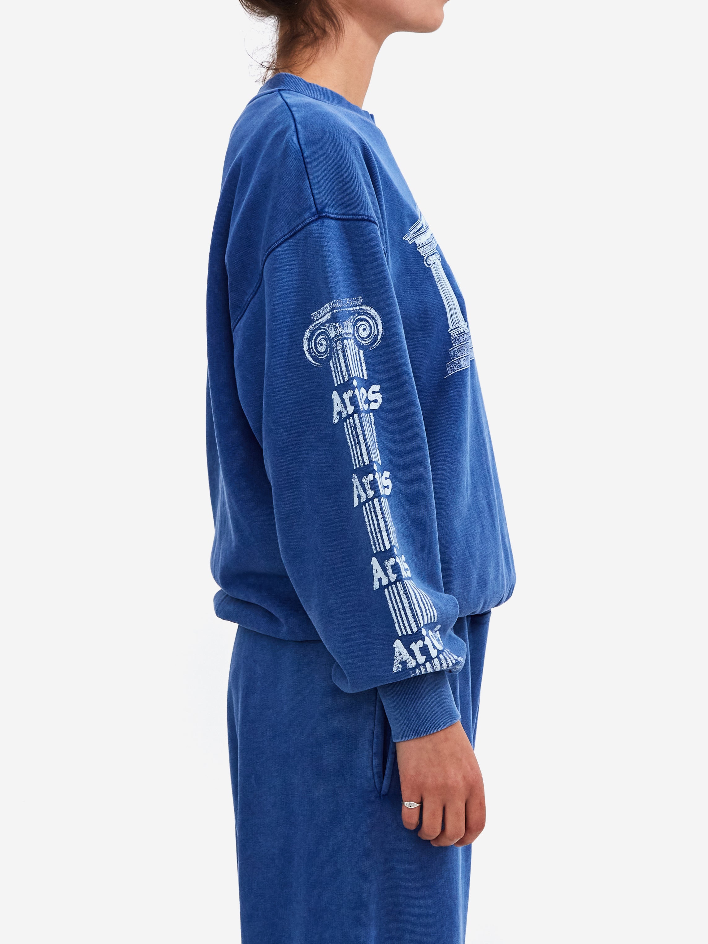 Aries Aged Ancient Column Sweatshirt - Blue – Goodhood