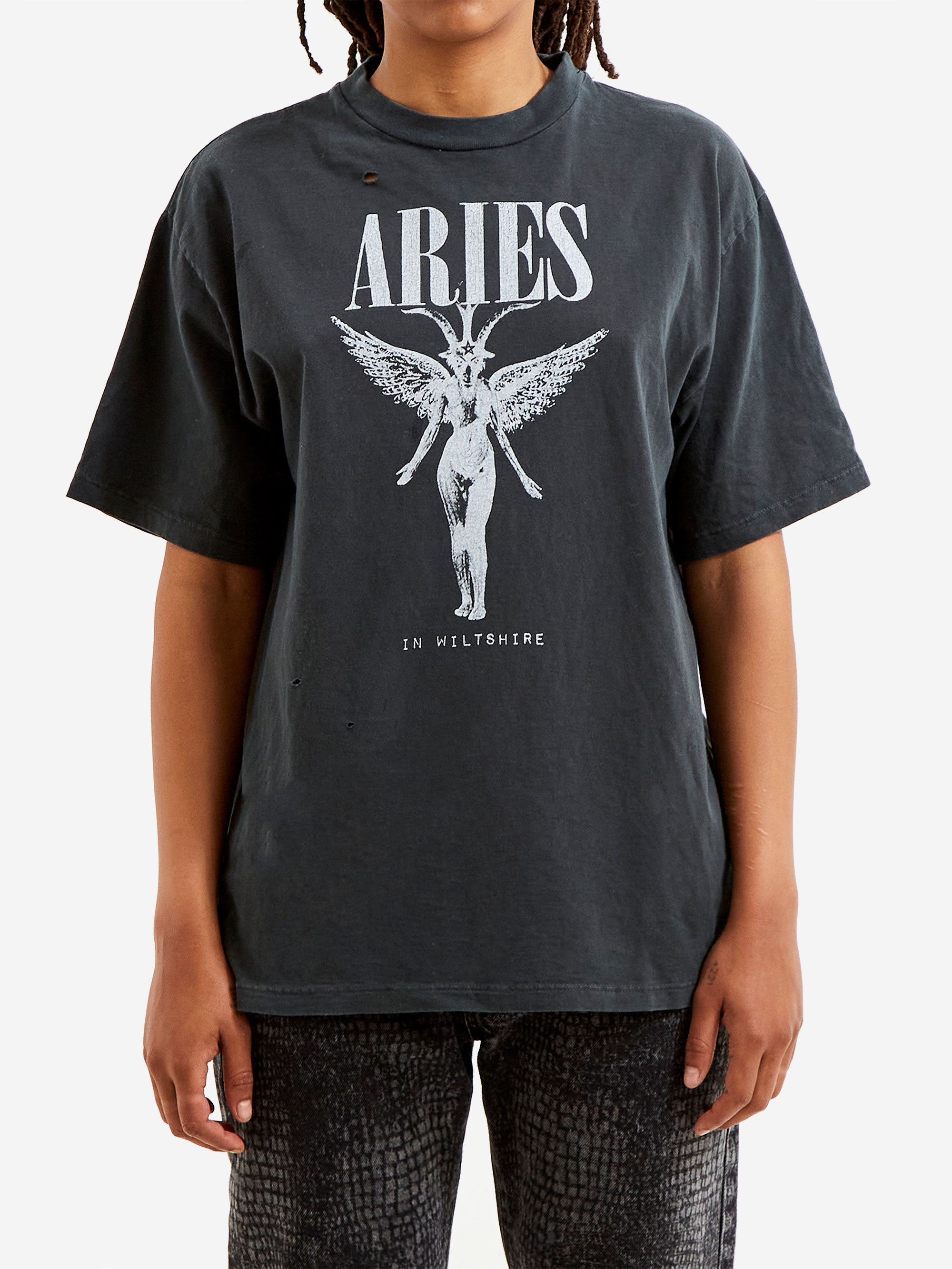 Aries Destroyed Nirvana SS Tee W - Black – Goodhood
