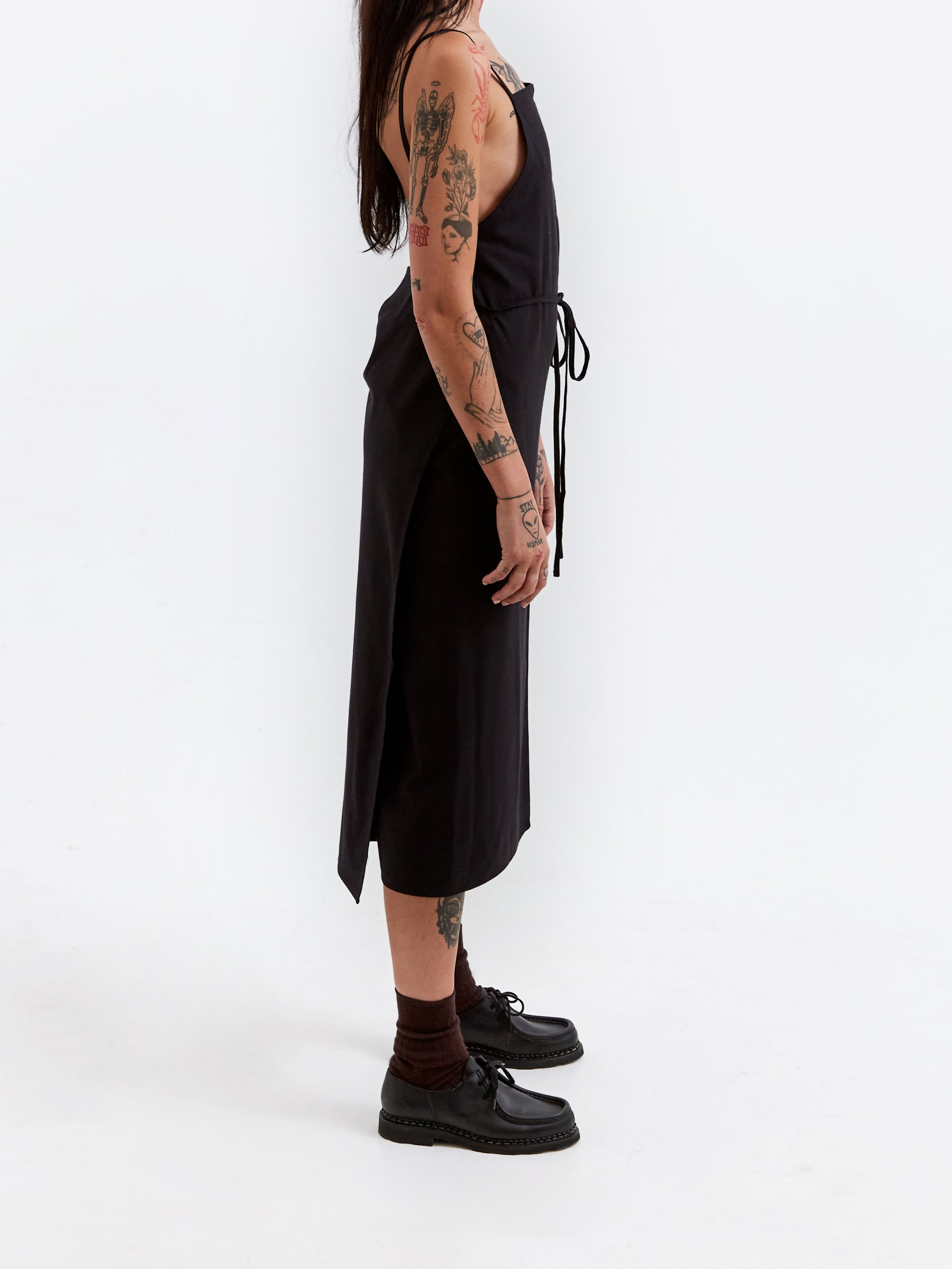 Baserange Wild Silk Yumi Apron Dress - Black – Goodhood