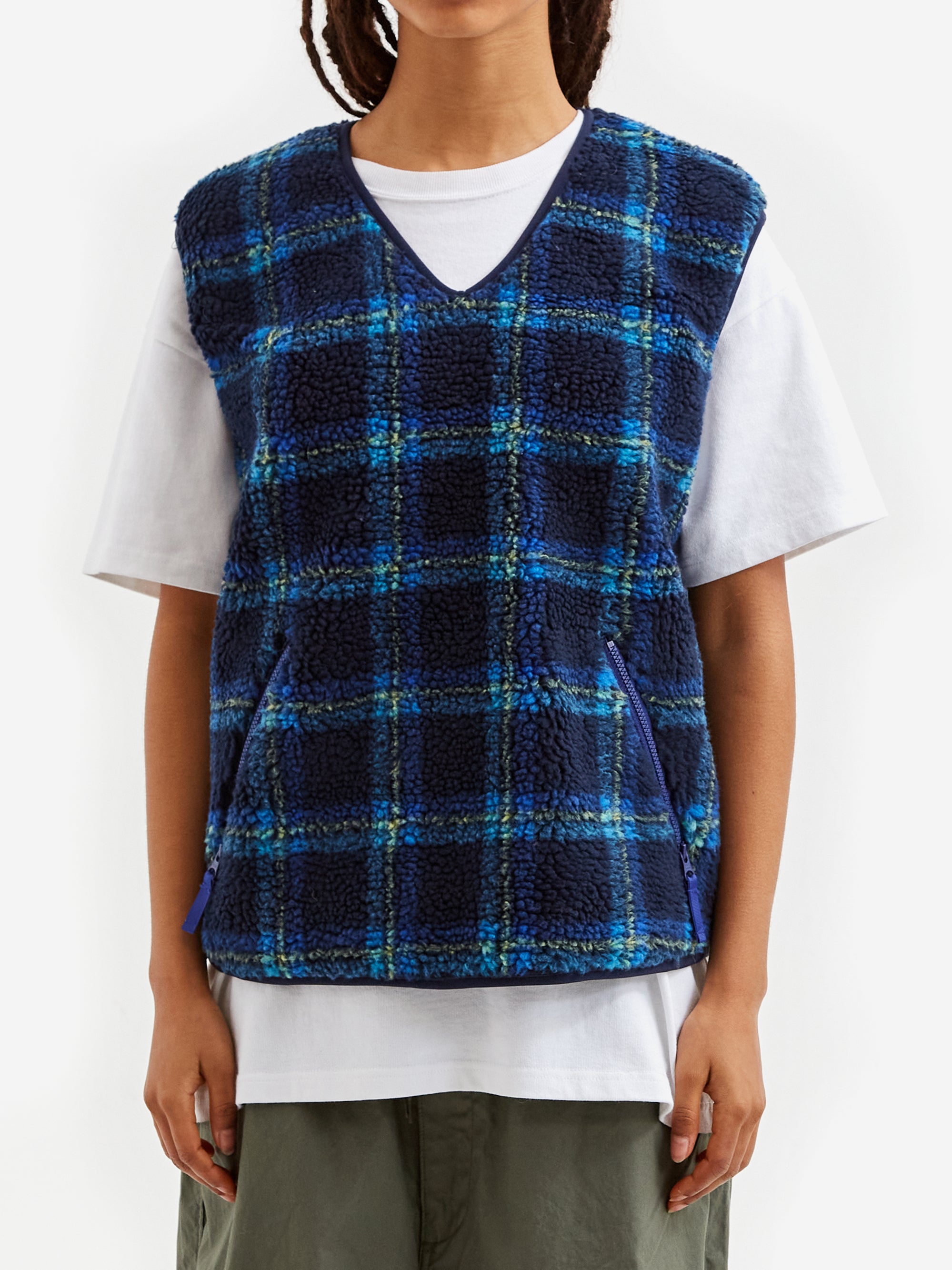 Beams Boy Boa Jacquard Pullover Vest - Navy – Goodhood