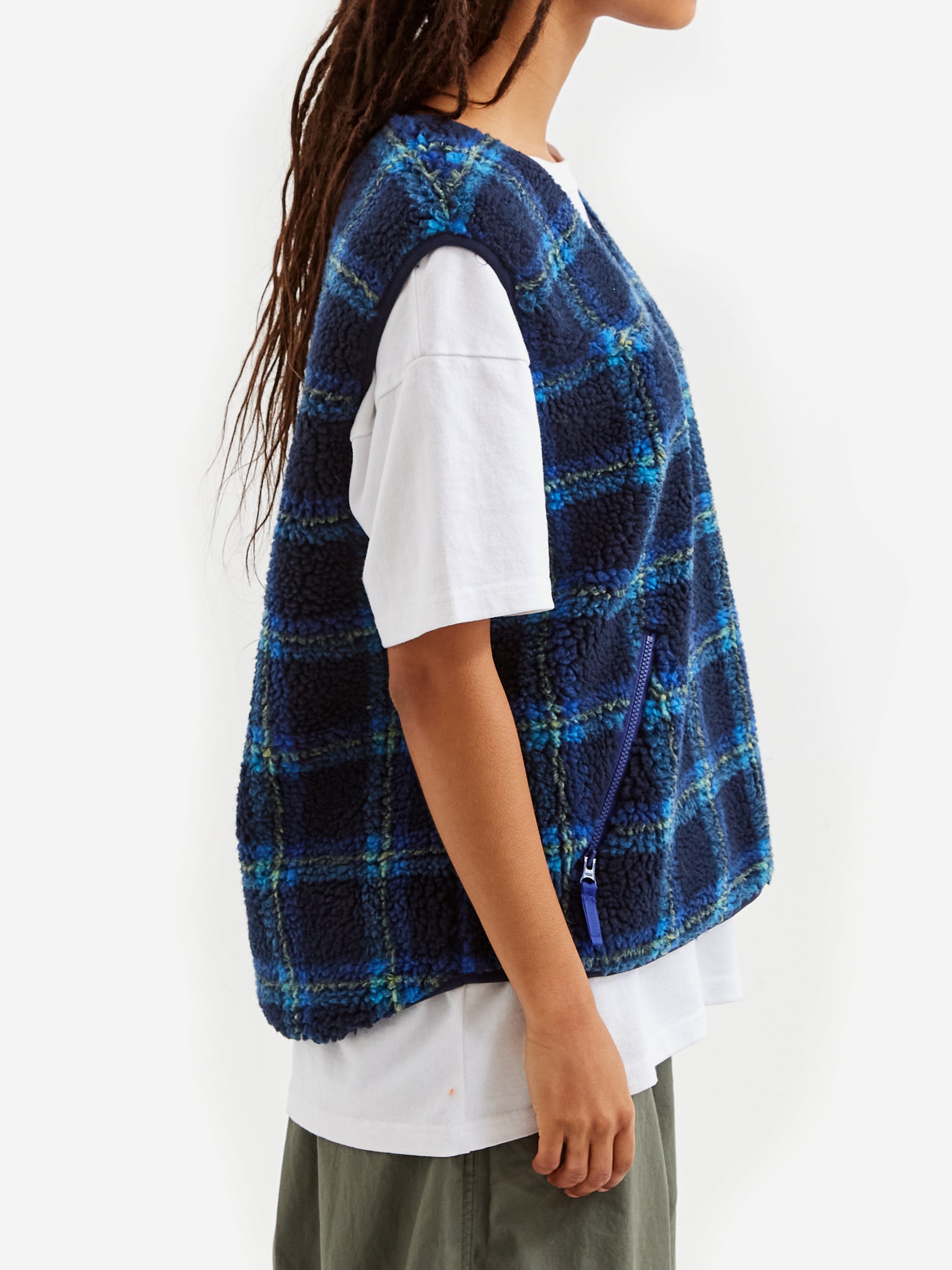 Beams Boy Boa Jacquard Pullover Vest - Navy – Goodhood
