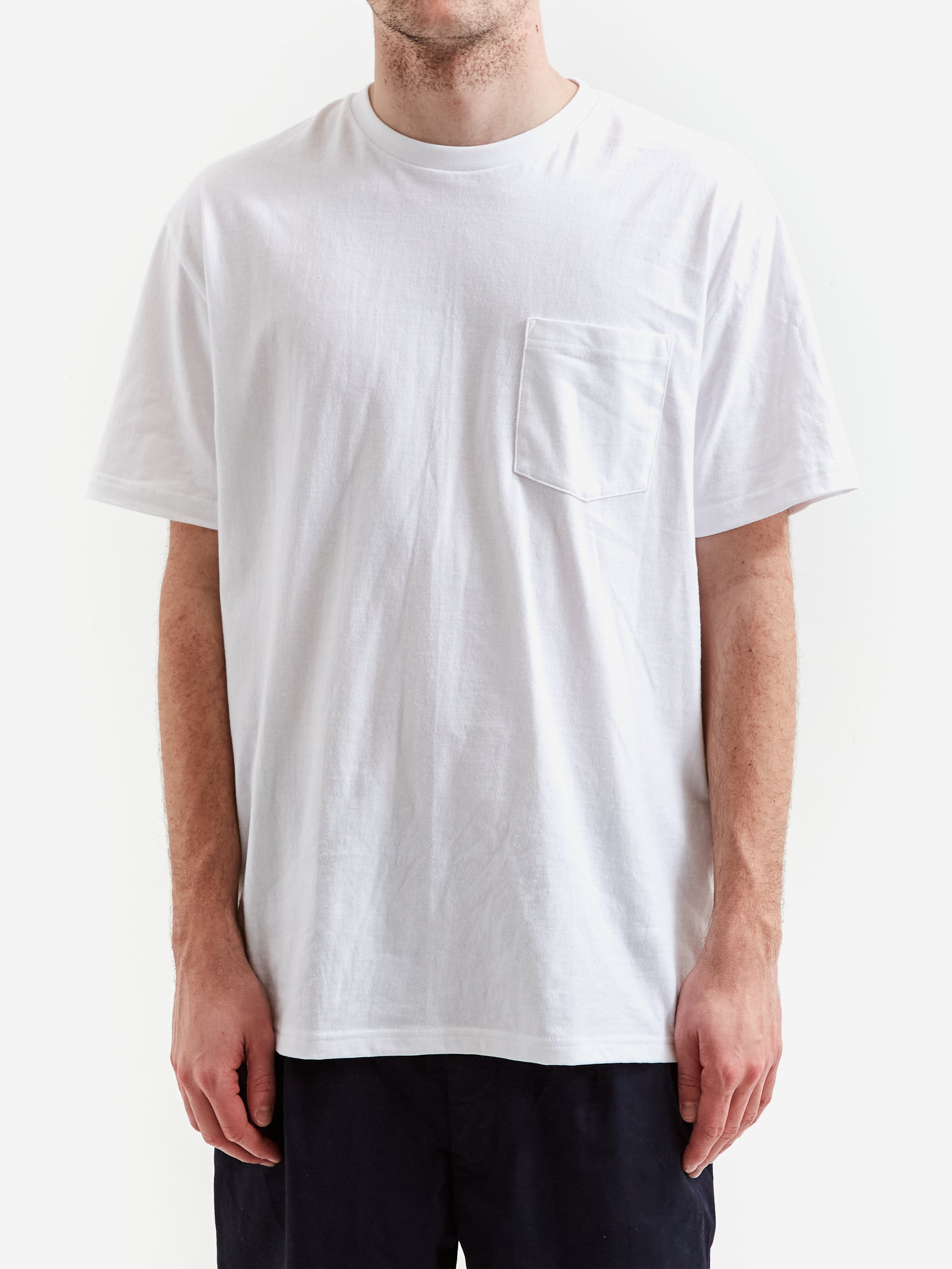 POCKET & CREW 2PACK SS T-SHIRT (WHITE ) 無地tシャツ 白