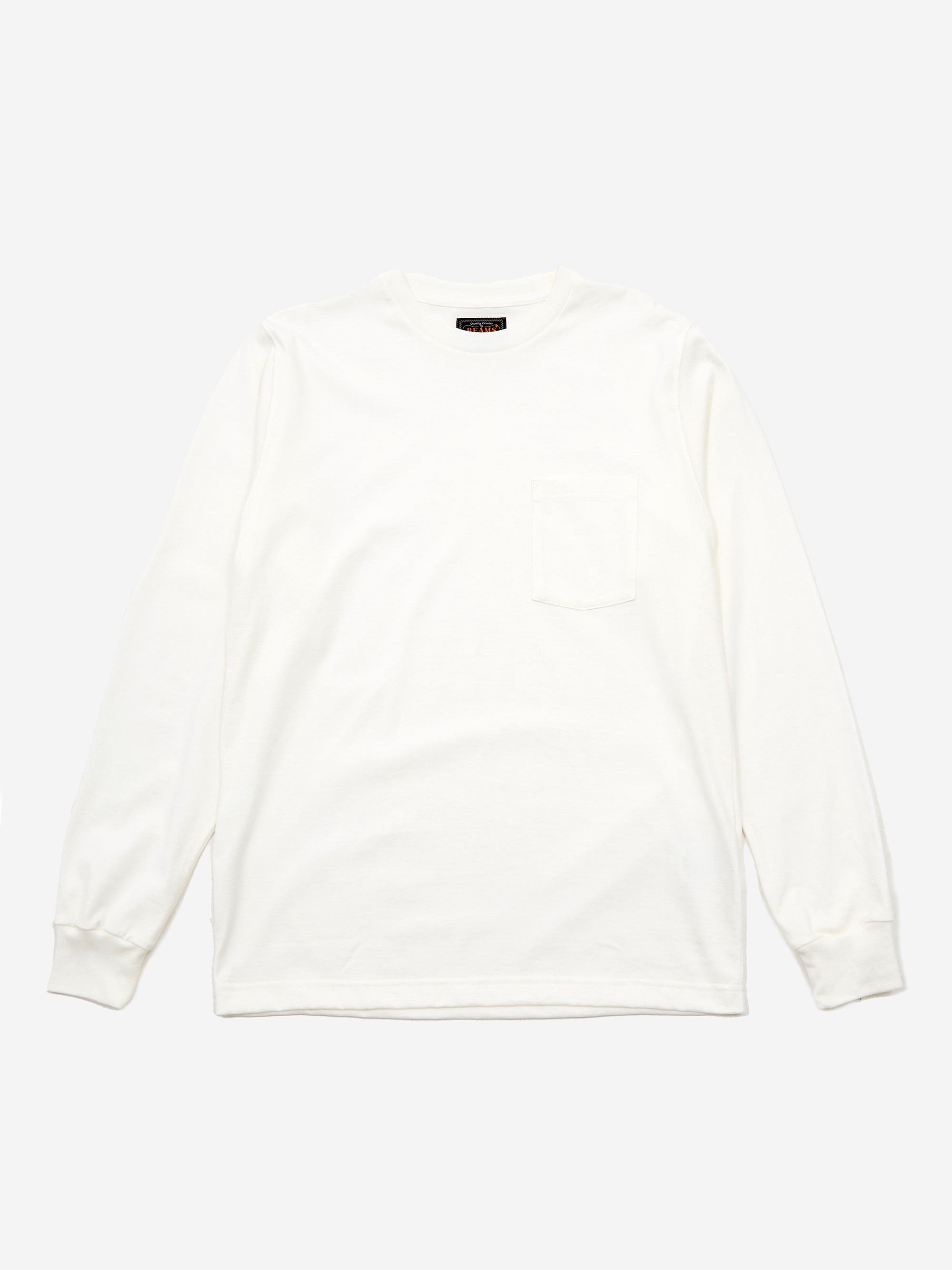 Beams Plus Longsleeve Pocket T-Shirt 40/2 - White