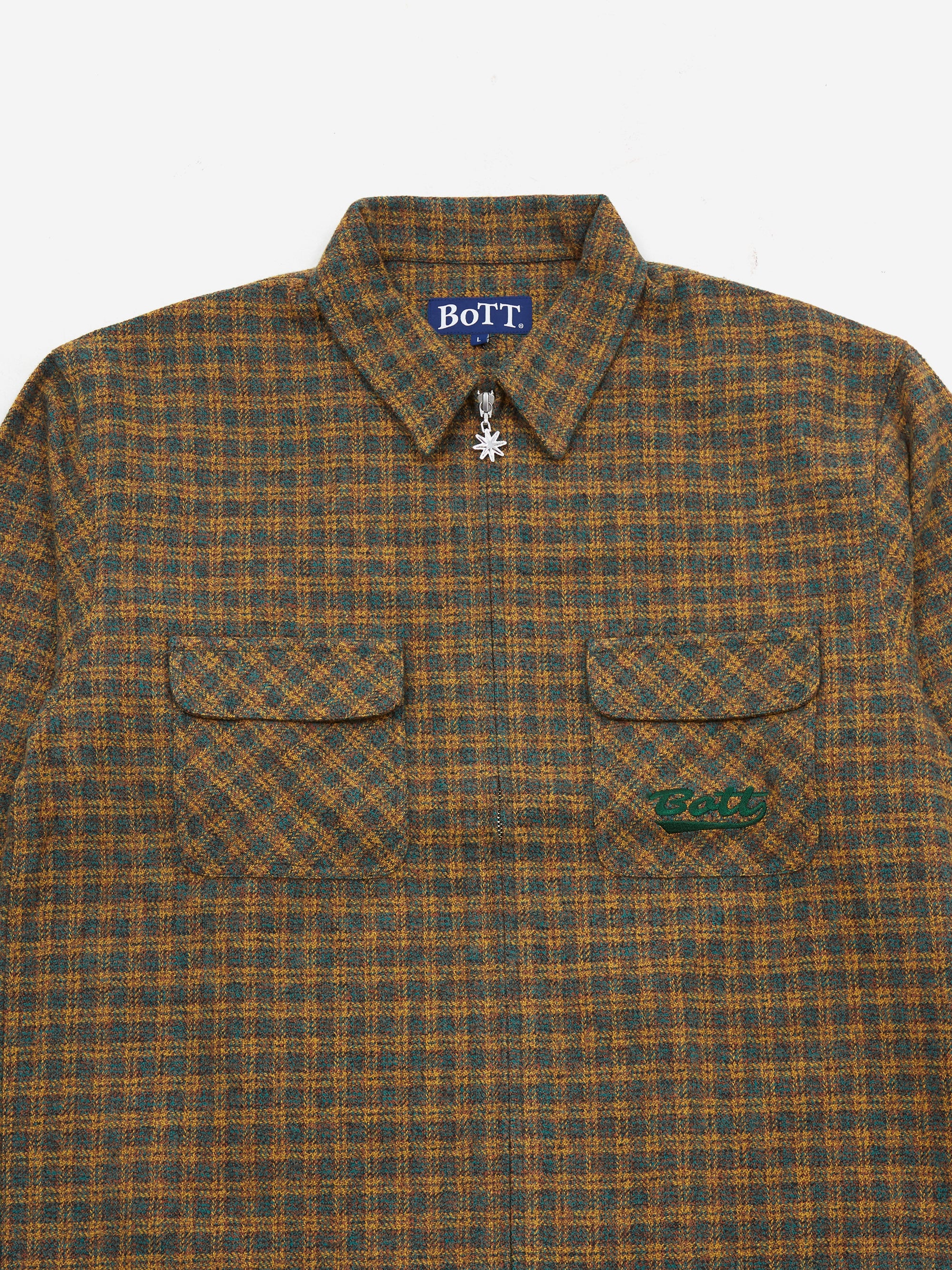 BoTT Zip Up Flannel Shirt - Green