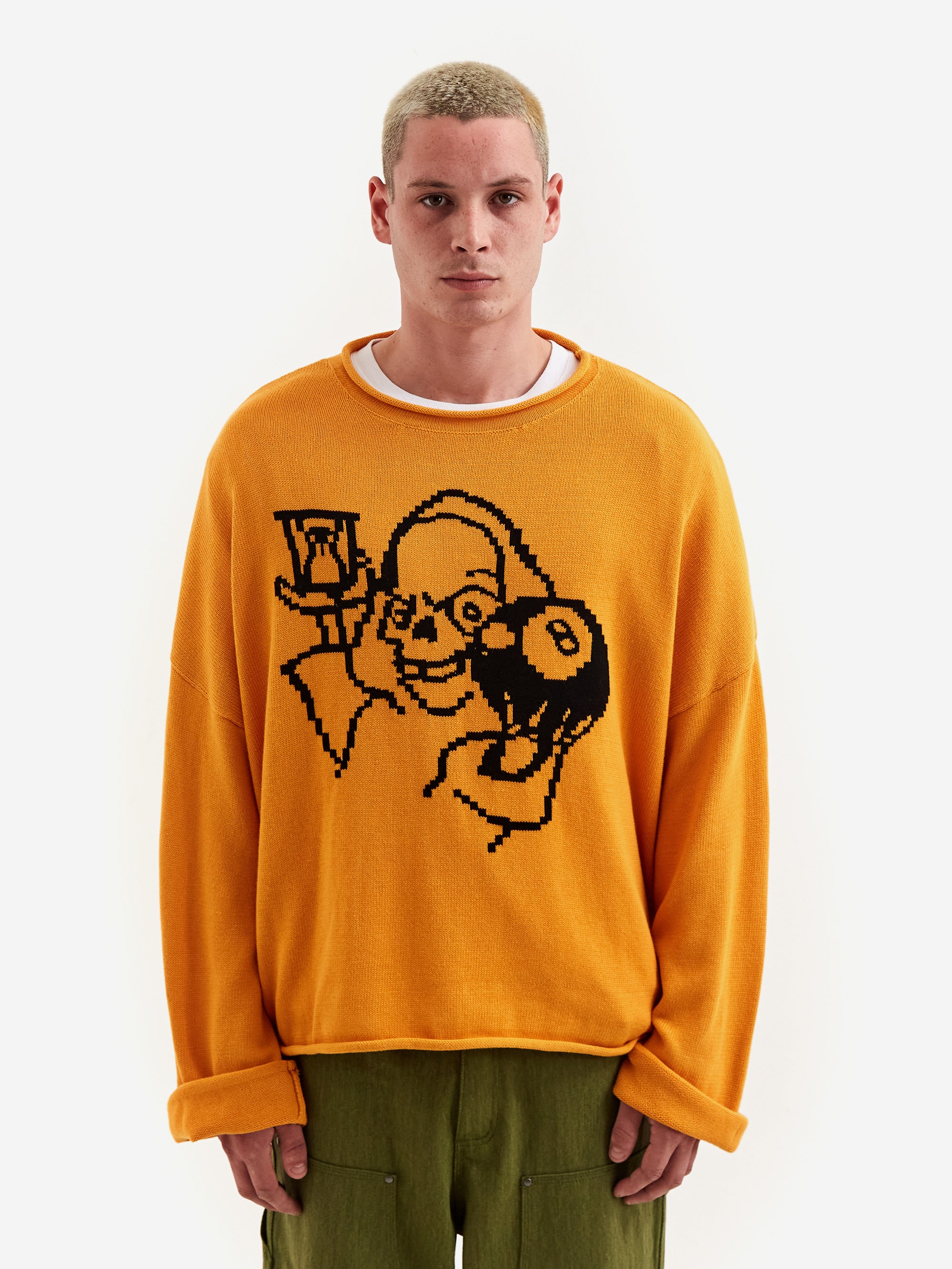 Brain Dead Tough Luck Oversized Boxy Sweater - Mustard – Goodhood