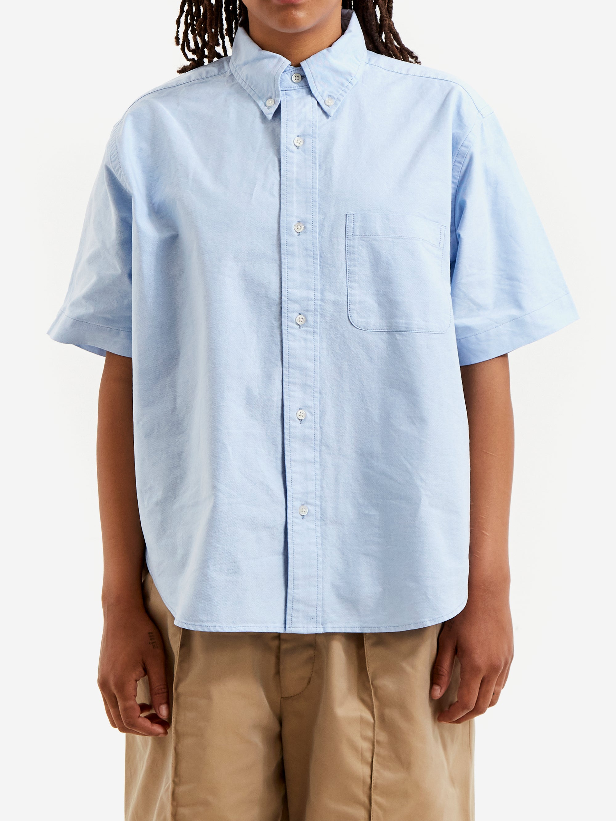 Beams Boy Short Sleeve Oversized BD Shirt - Light Blue – Goodhood
