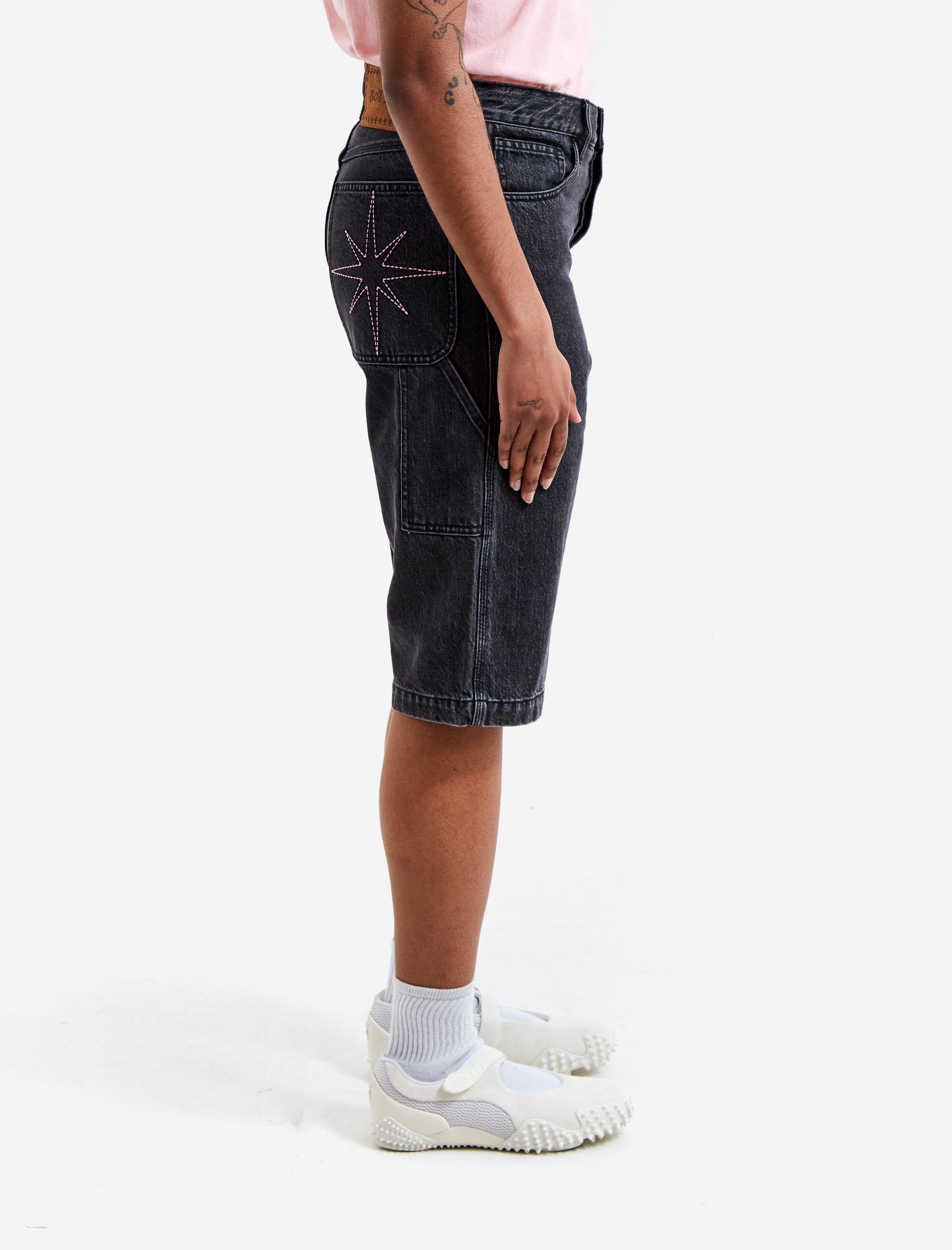 BoTT Sparkle Denim Painter Short W - Washed Black – Goodhood