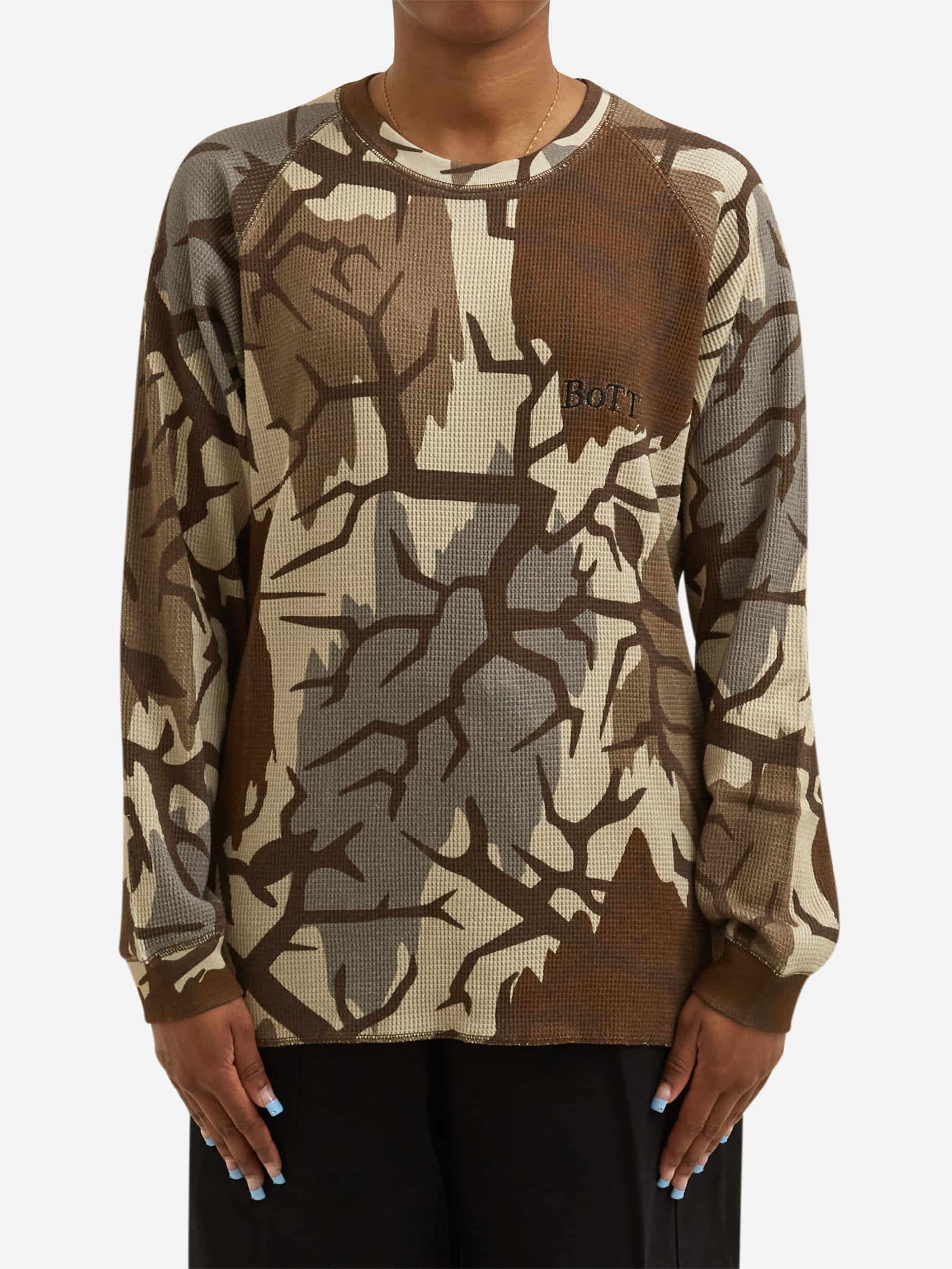トップス BoTT Raglan Camo Thermal BoTT Raglan Camo Thermal W - Brown – Goodhood