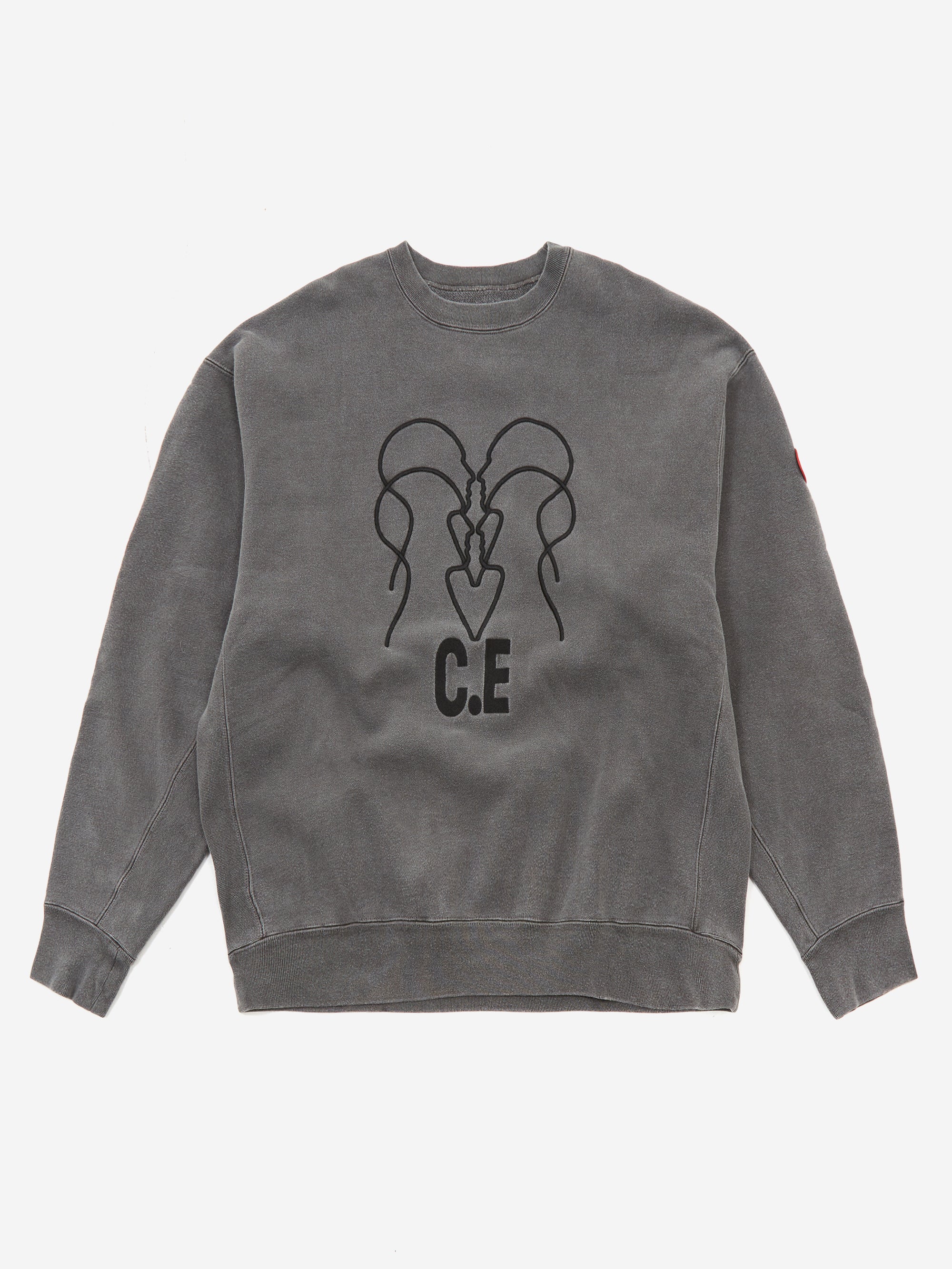 C.E Cav Empt Overdye WB Headsx4 C.E Crew Neck Charcoal