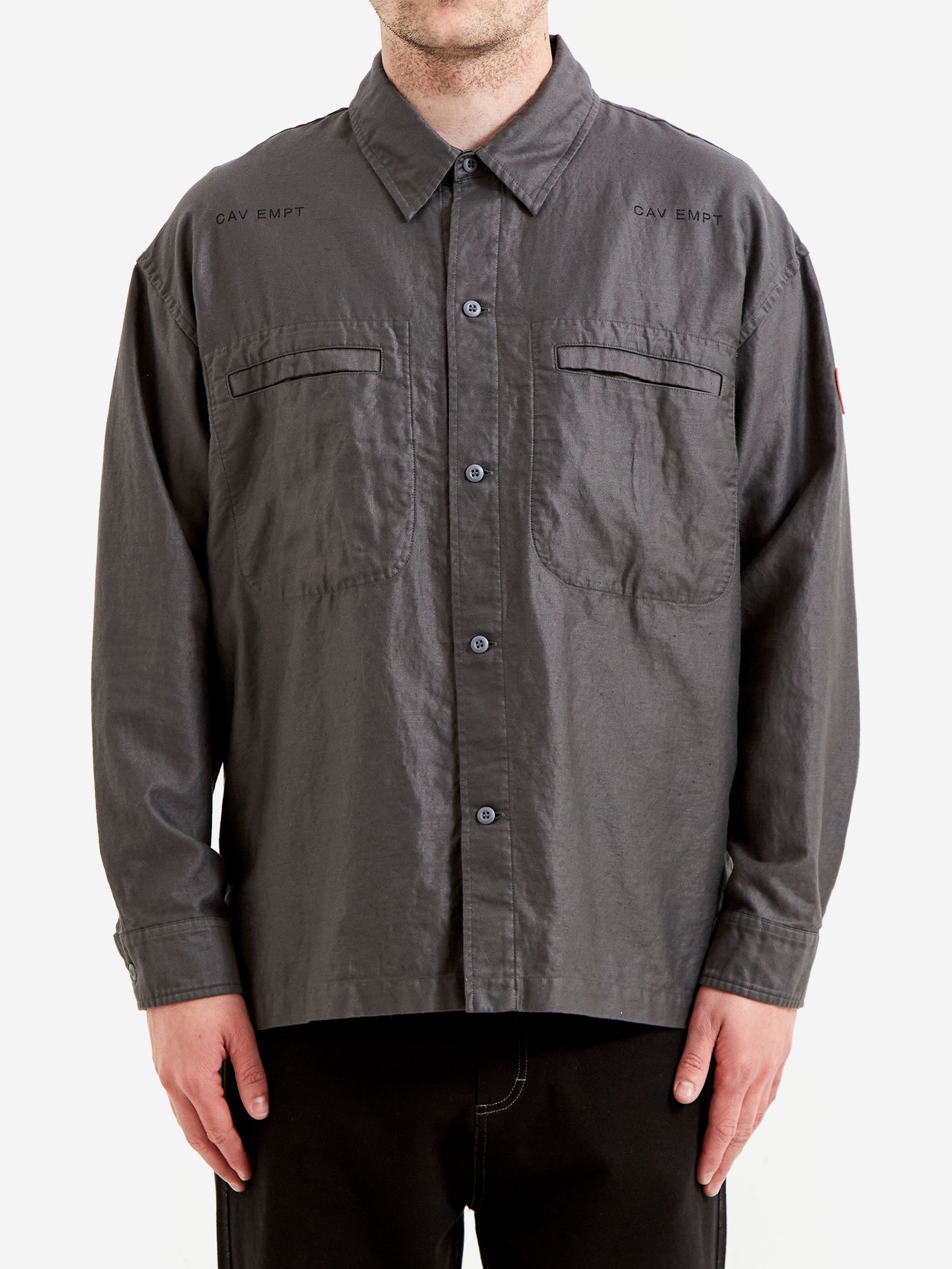 C.E Cav Empt Cotton Linen Casual Shirt - Charcoal – Goodhood