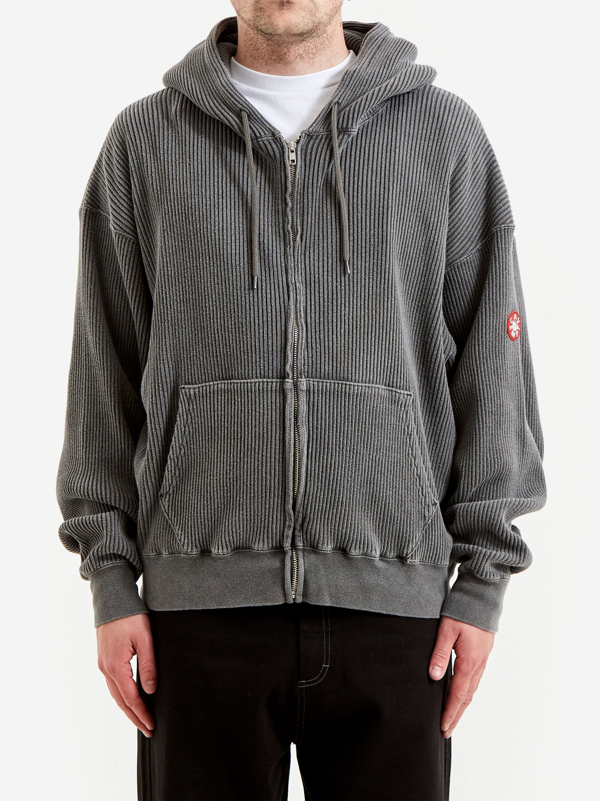 Cav Empt Overdye Wide Rib Cut Zip Hoody Charcoal – Goodhood