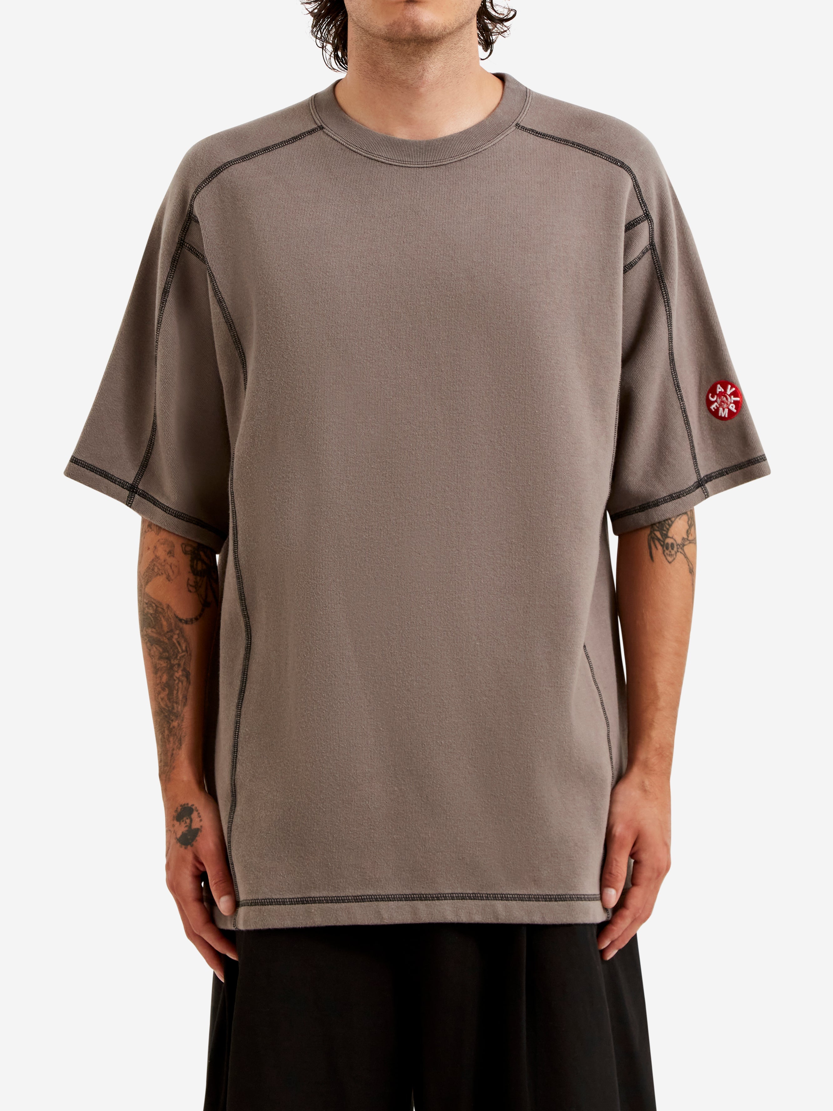 C.E Cav Empt Crew Neck Double Knit Short Sleeve - Charcoal – Goodhood