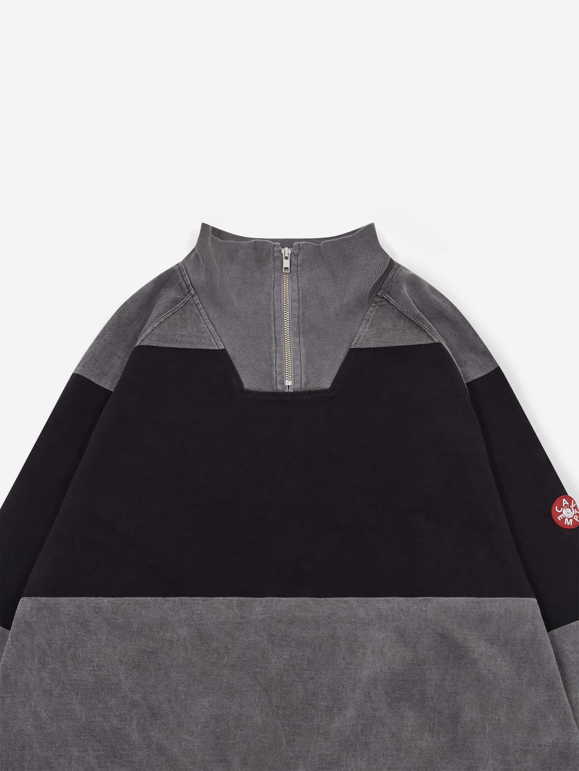 C.E Cav Empt Overdye Stripe Half Zip - Grey – Goodhood