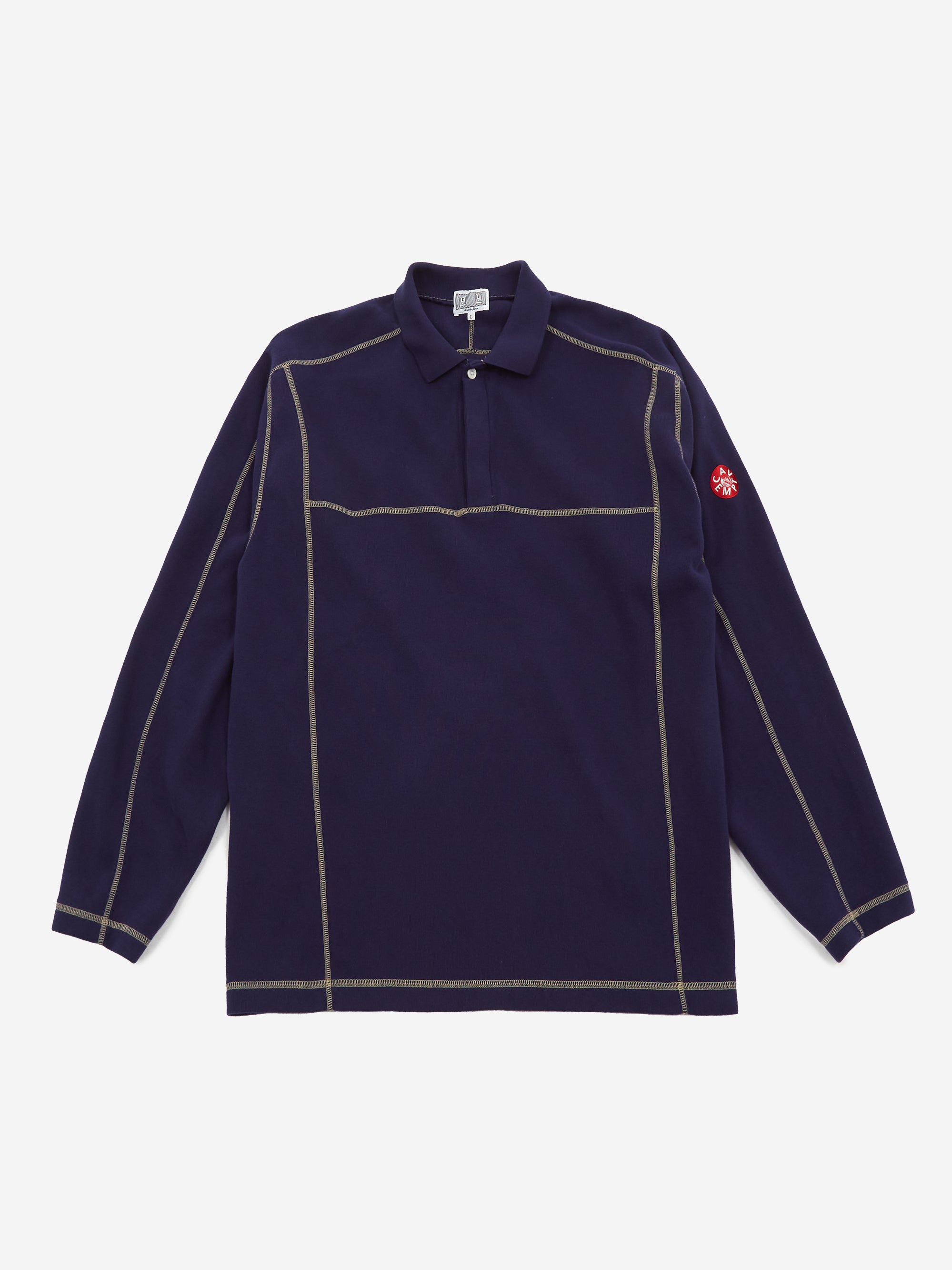 C.E Cav Empt Double Knit Longsleeve Polo - Navy – Goodhood