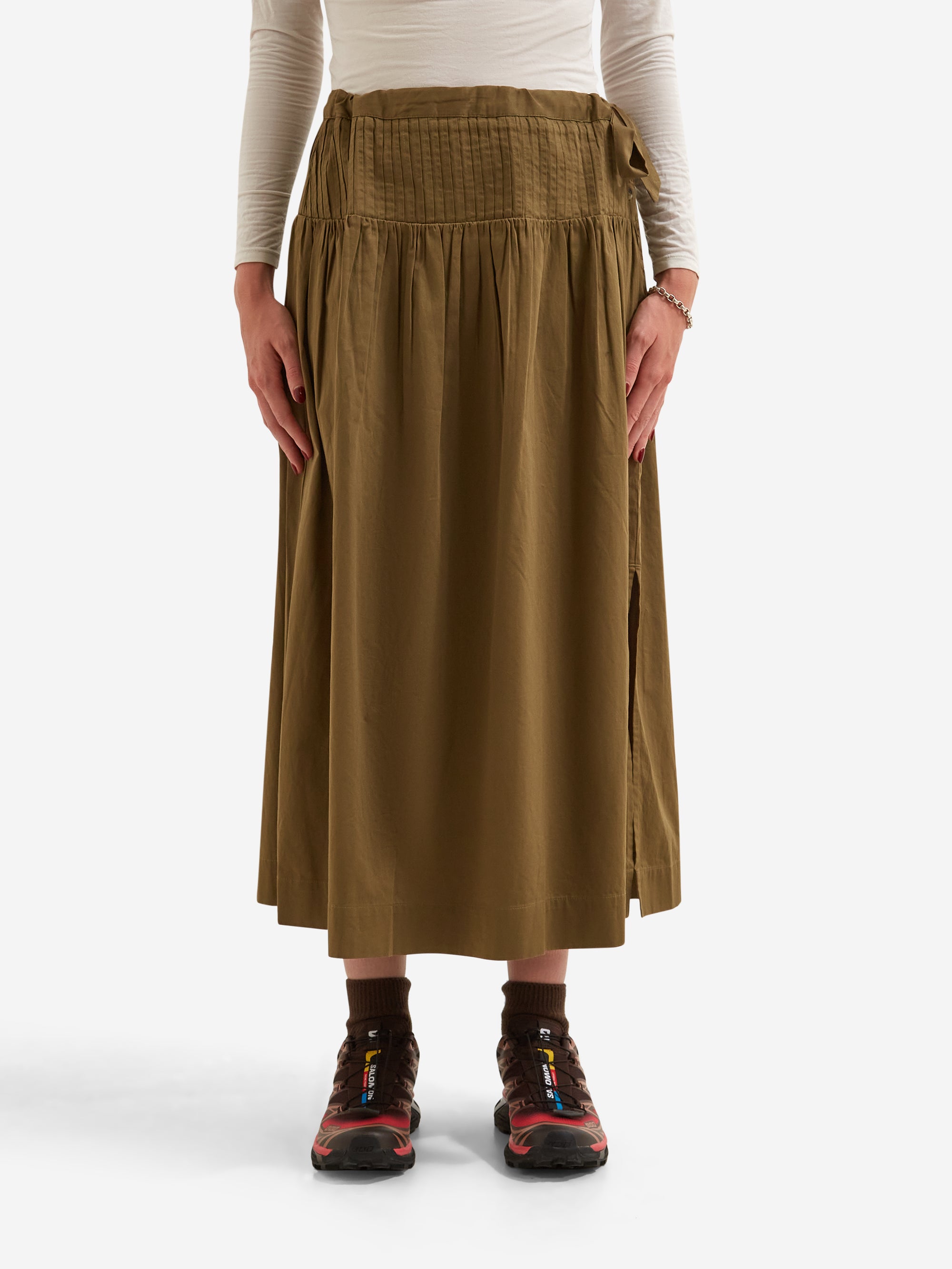 Damson Madder Josie Midi Skirt - Olive – Goodhood