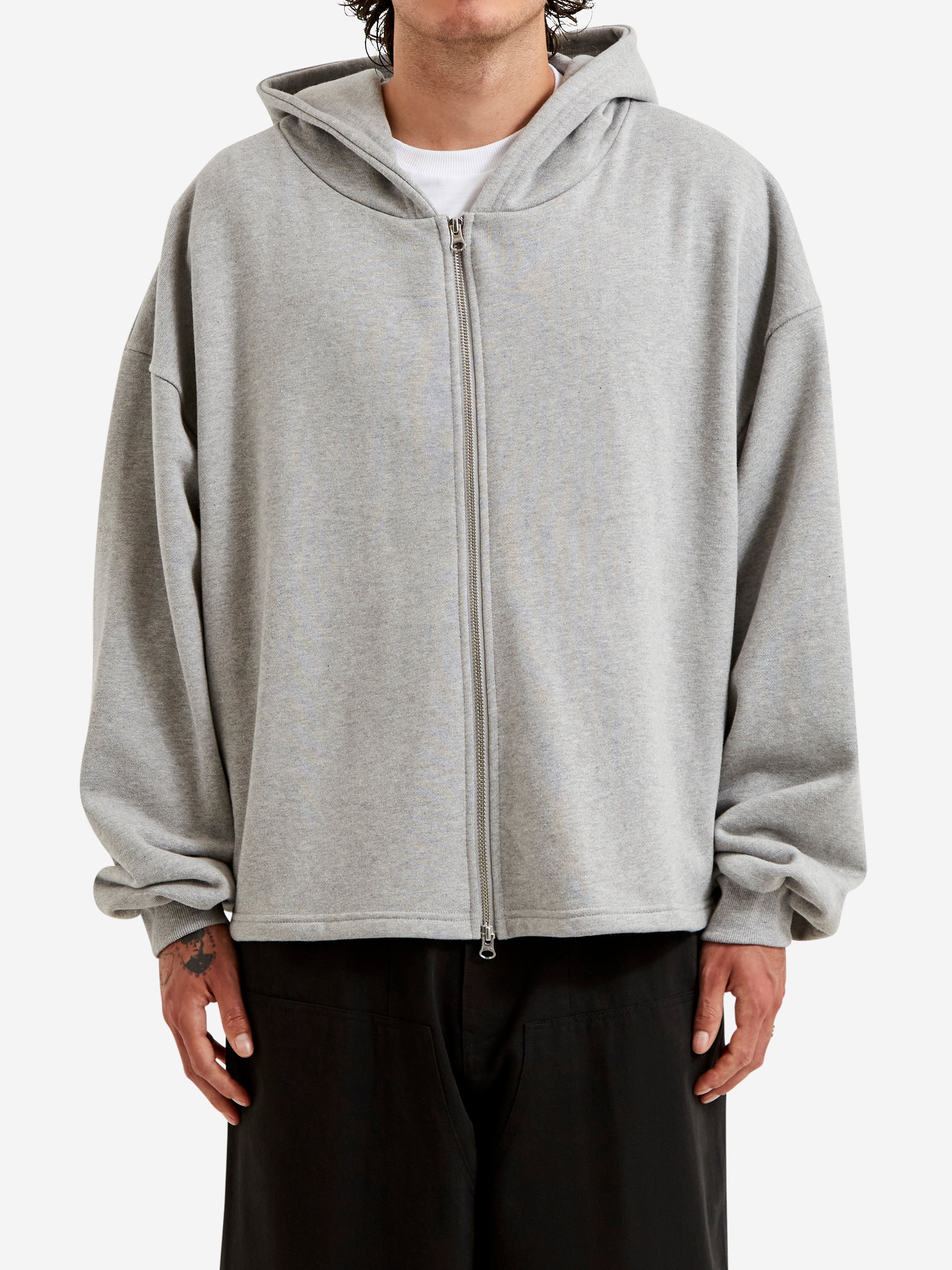 Estudio Niksen Boxy Zip-up Hoodie - Grey – Goodhood
