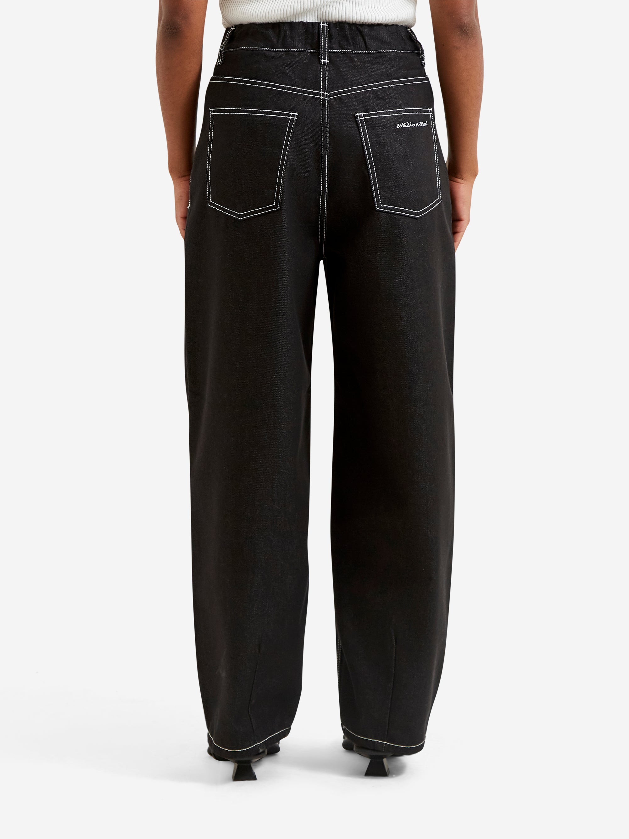 Estudio Niksen Raw Denim Balloon Jeans W - Black Raw Denim