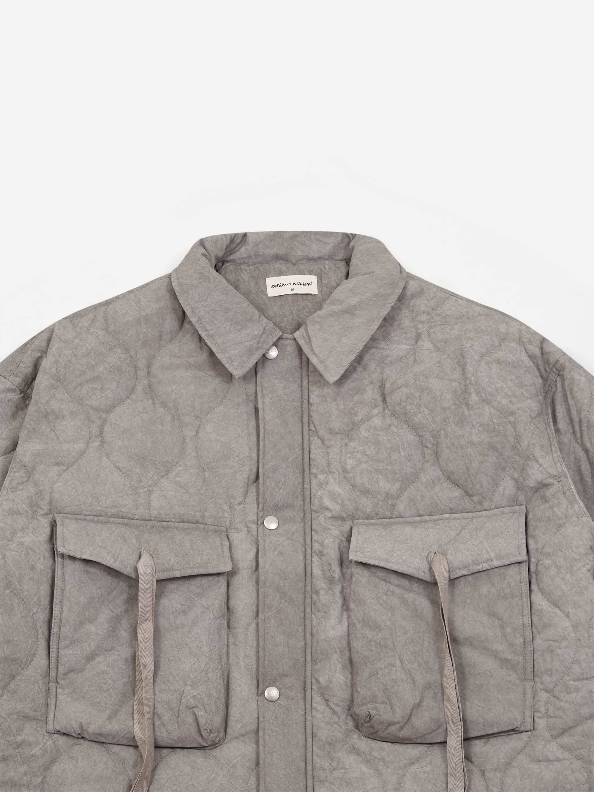 Estudio Niksen Quilted Pocket Jacket - Light grey – Goodhood