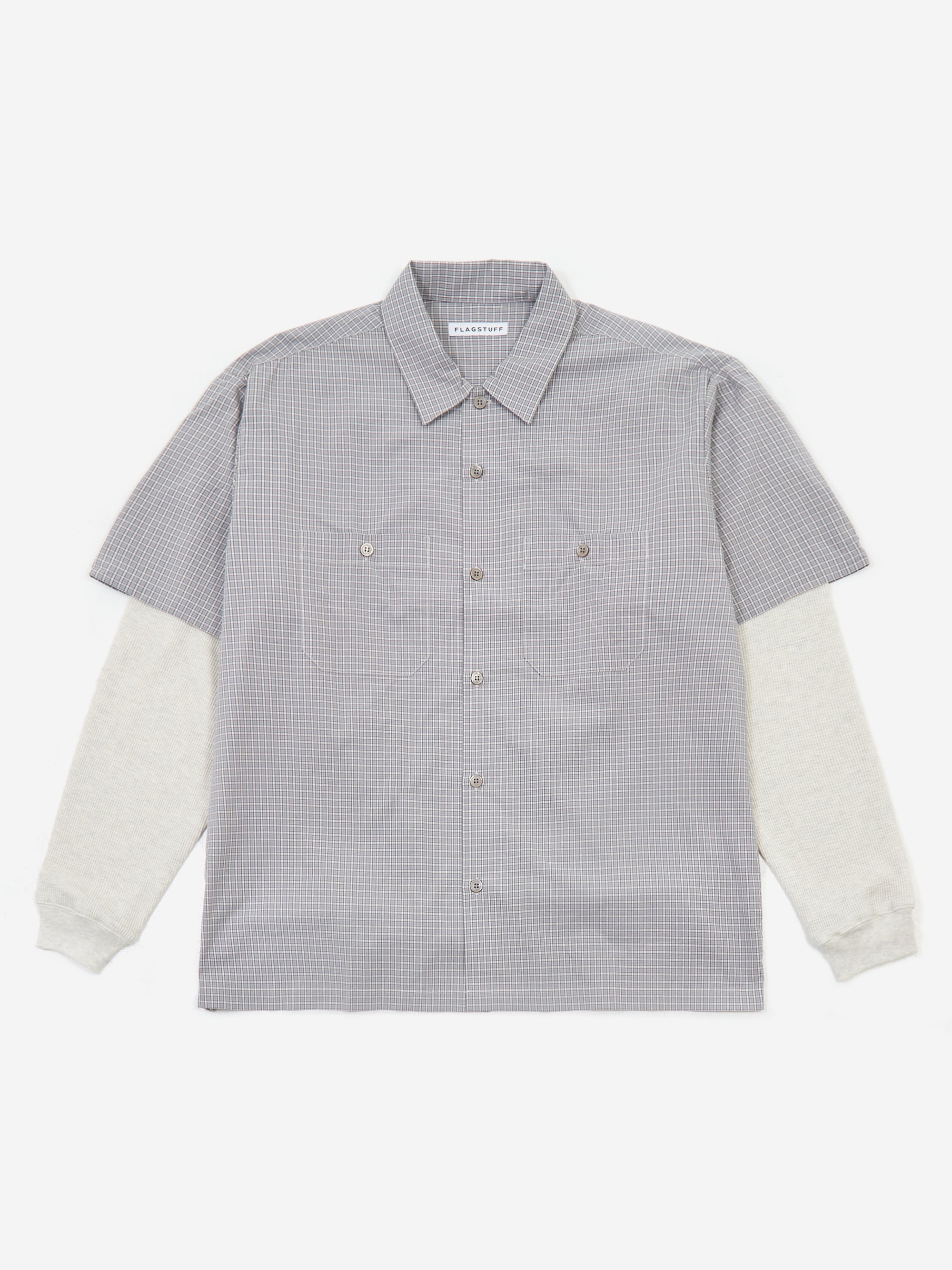 Flagstuff Layerd Check Long Sleeve Shirt - Grey – Goodhood