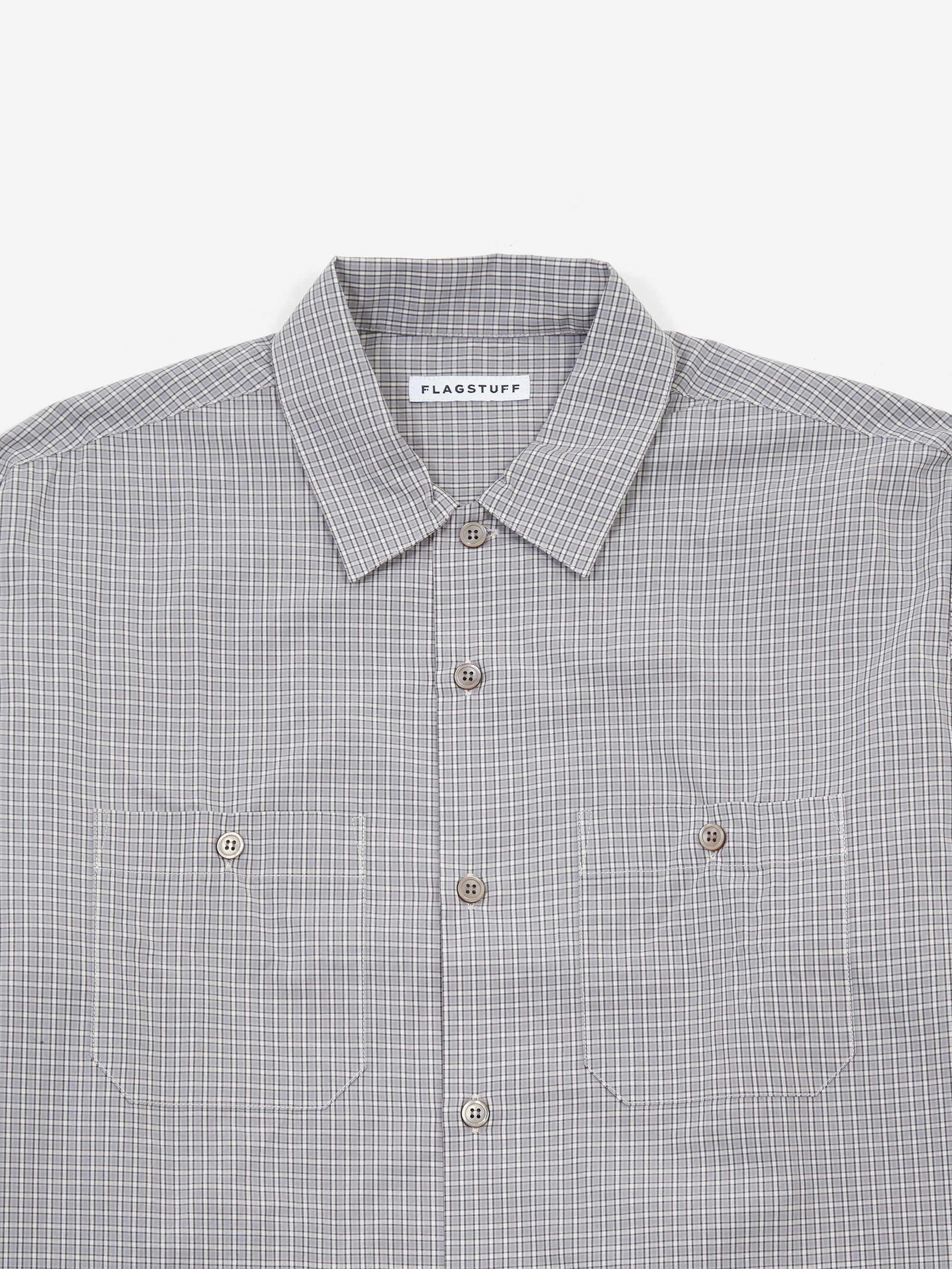 Flagstuff Layerd Check Long Sleeve Shirt - Grey – Goodhood