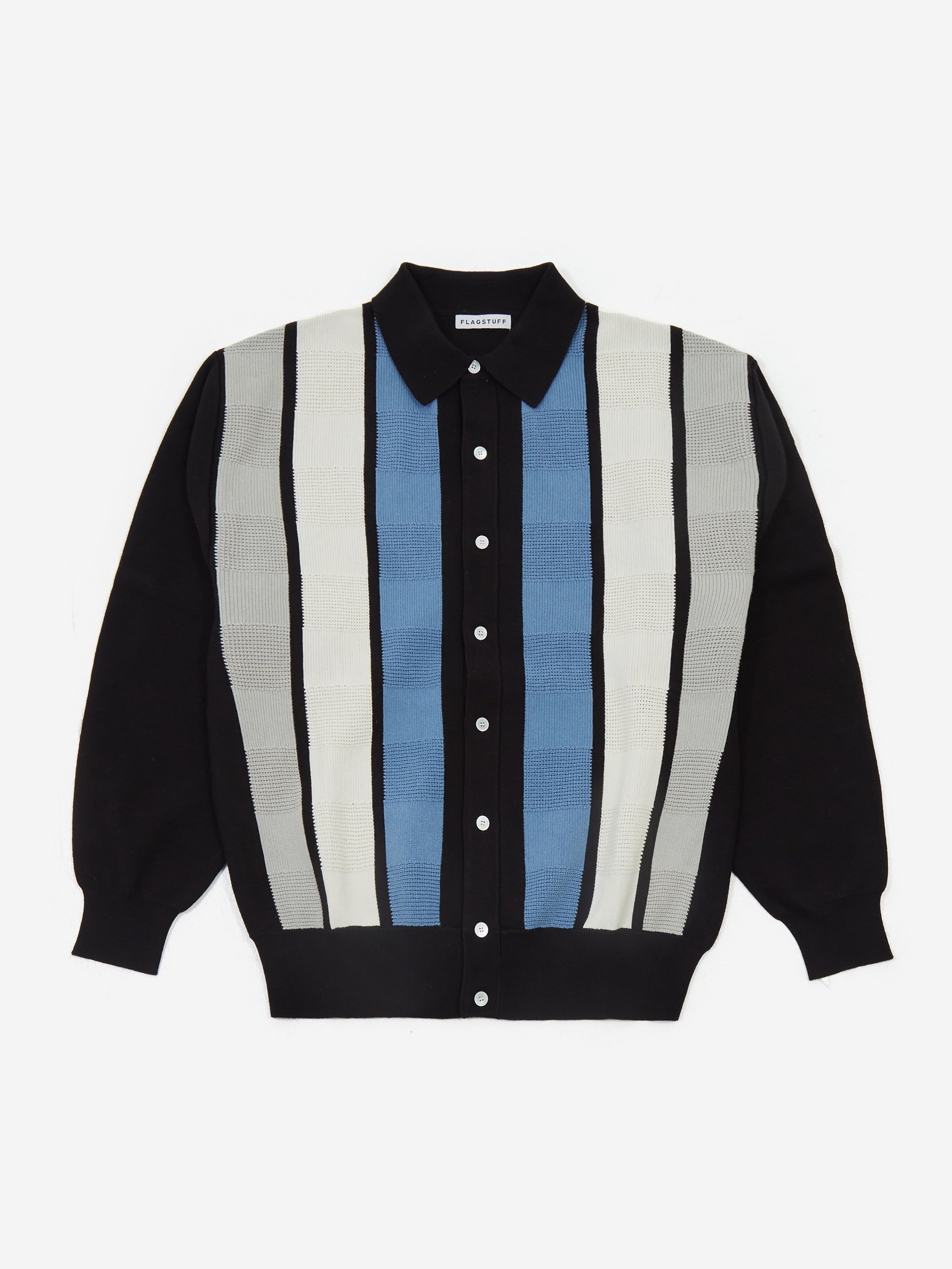 Flagstuff Stripe Knit Cardigan - Black – Goodhood