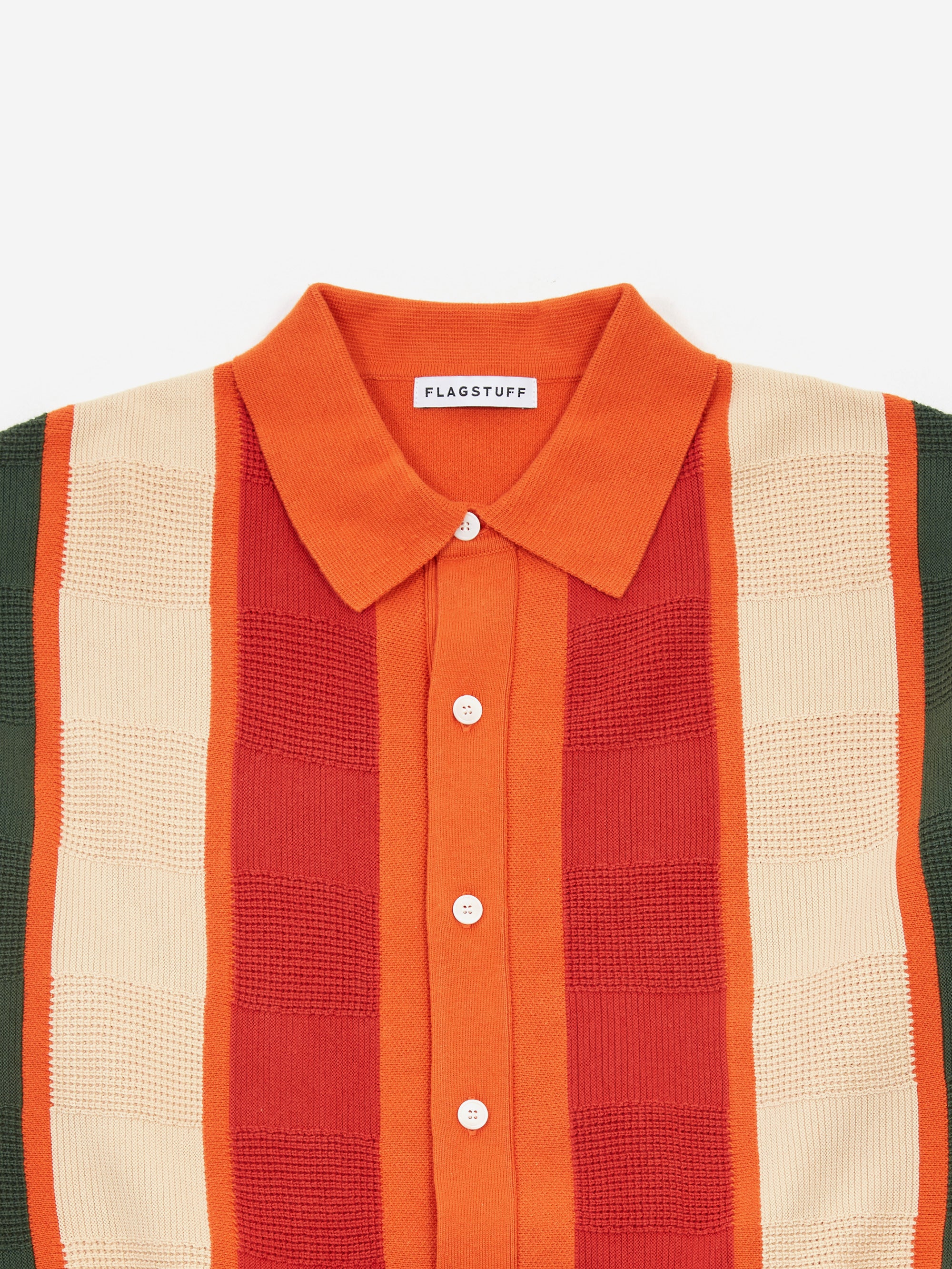 Flagstuff Stripe Knit Cardigan - Orange