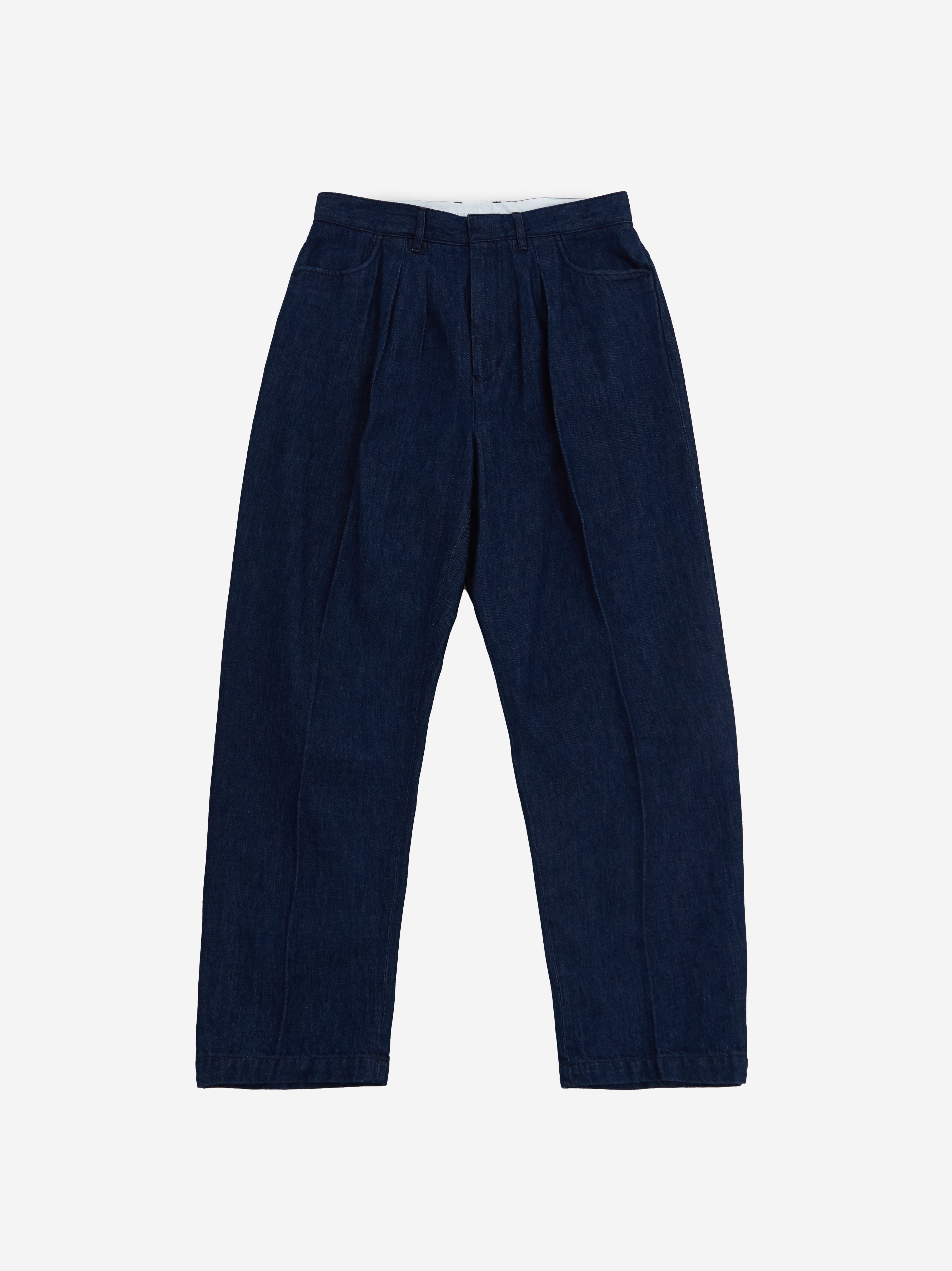 Farah Japan Two Tuck Wide Tapered Pants - Blue