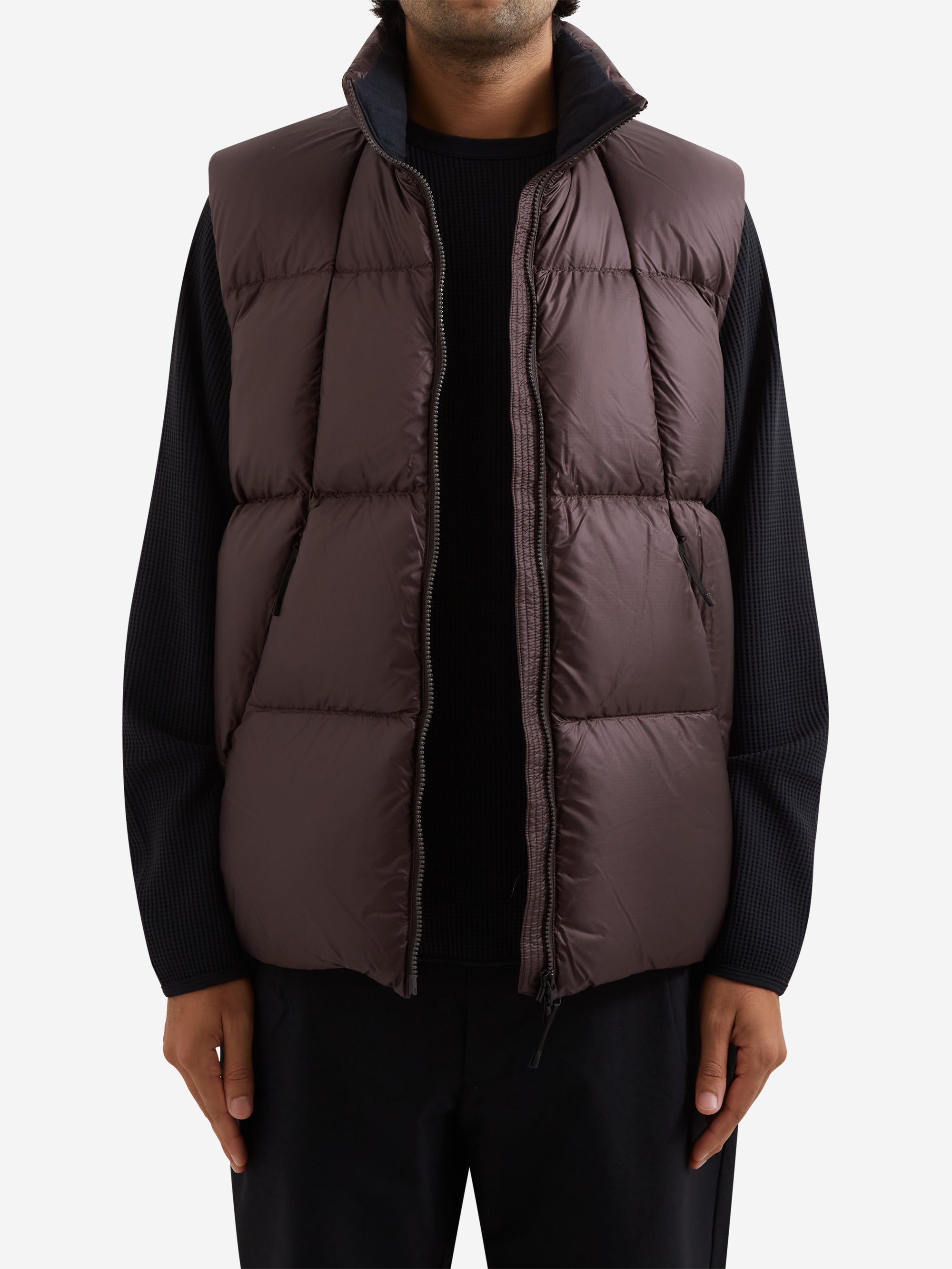 Goldwin Pertex Quantum Down Vest - Deep Brown – Goodhood