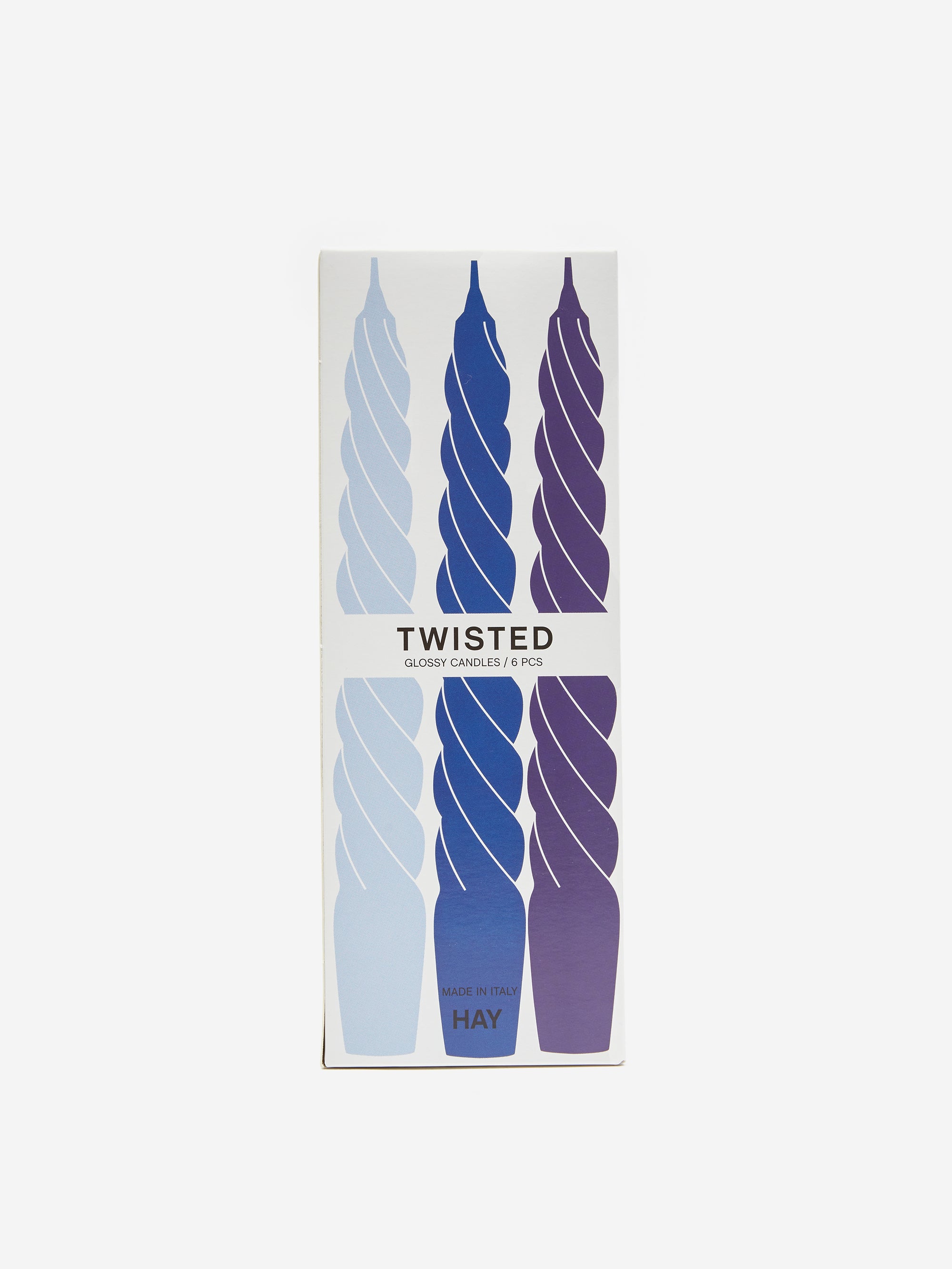 6 candele blu e rosa Twist - HAY