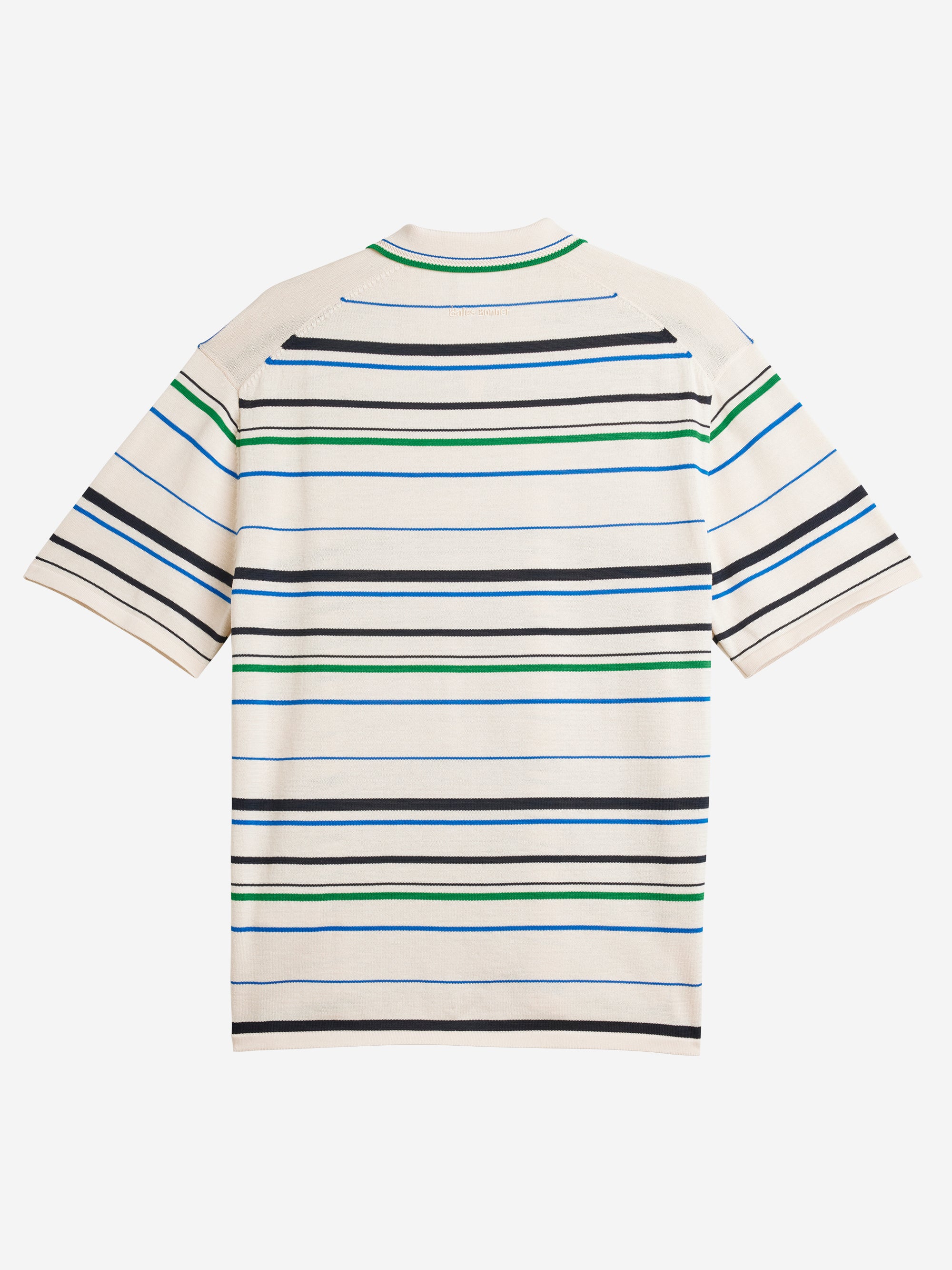 WB KNIT POLO / WONDER WHT/GRN/BLU