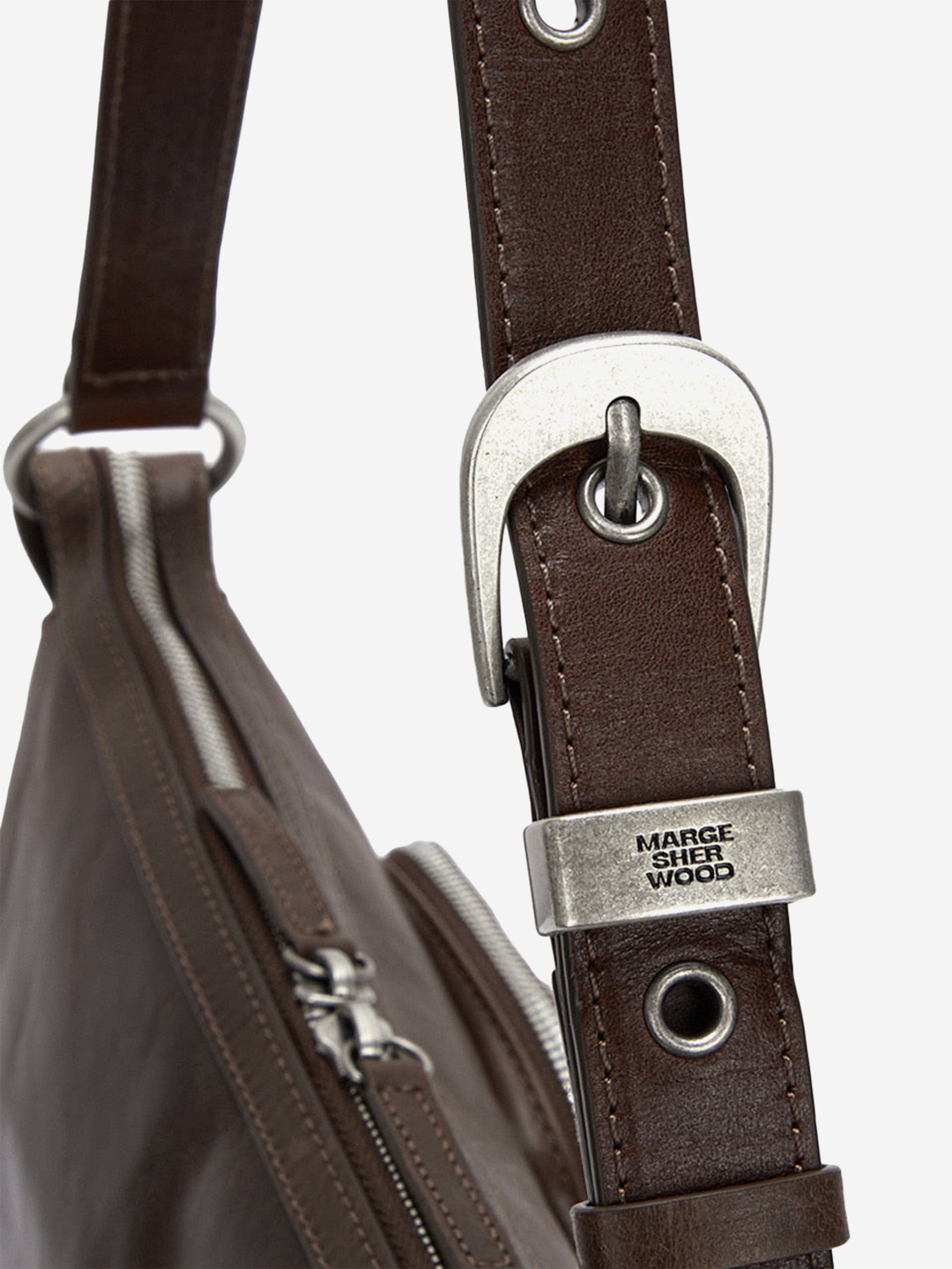 MARGESHERWOOD Outpocket Hobo Washed Brown Pull Up - Washed Brown 