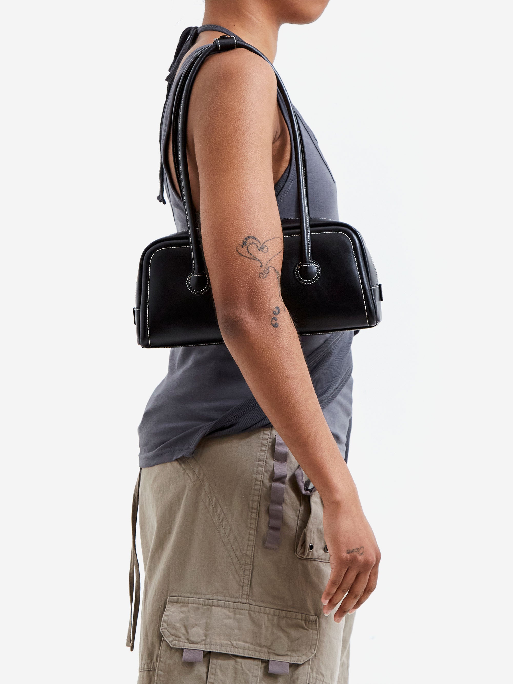 MARGESHERWOOD Soft Baguette Bag Black Plain - Black Plain – Goodhood