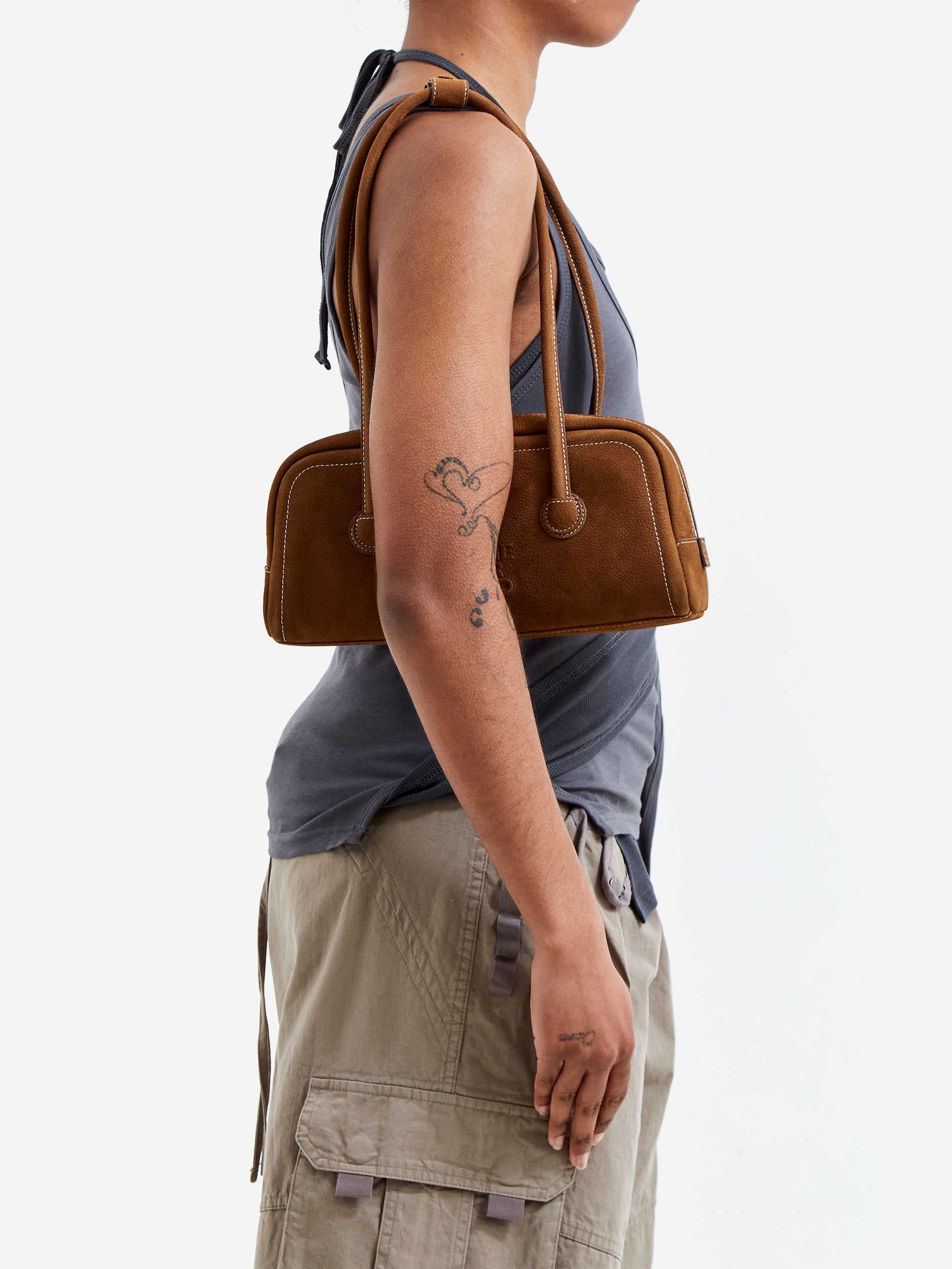 MARGESHERWOOD Mini Soft Boston Bag Chestnut Nubuck - Chestnut 