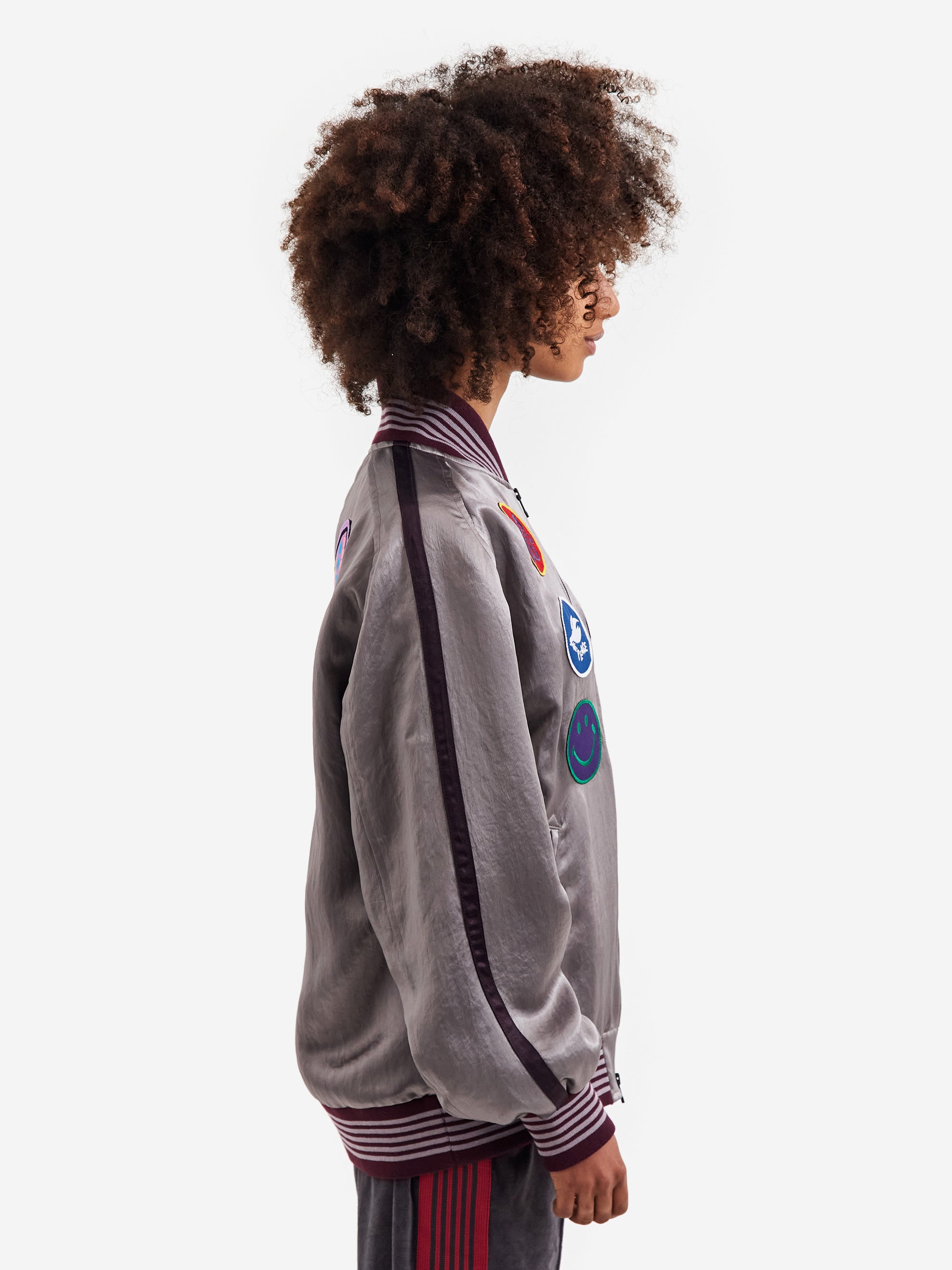 Needles Award Jacket - Acetate Sateen - Grey – Goodhood