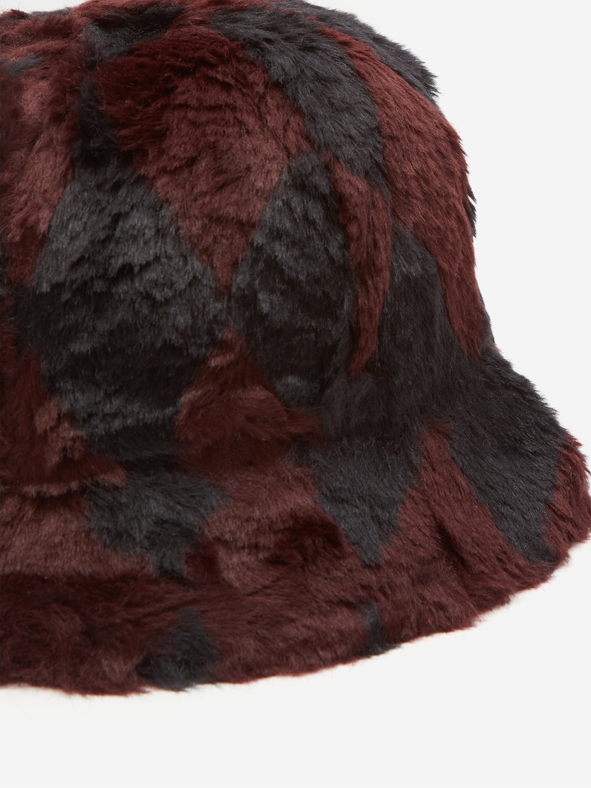 Needles Bermuda Hat - Acrylic Fur / Argyle - Navy/Bordeaux