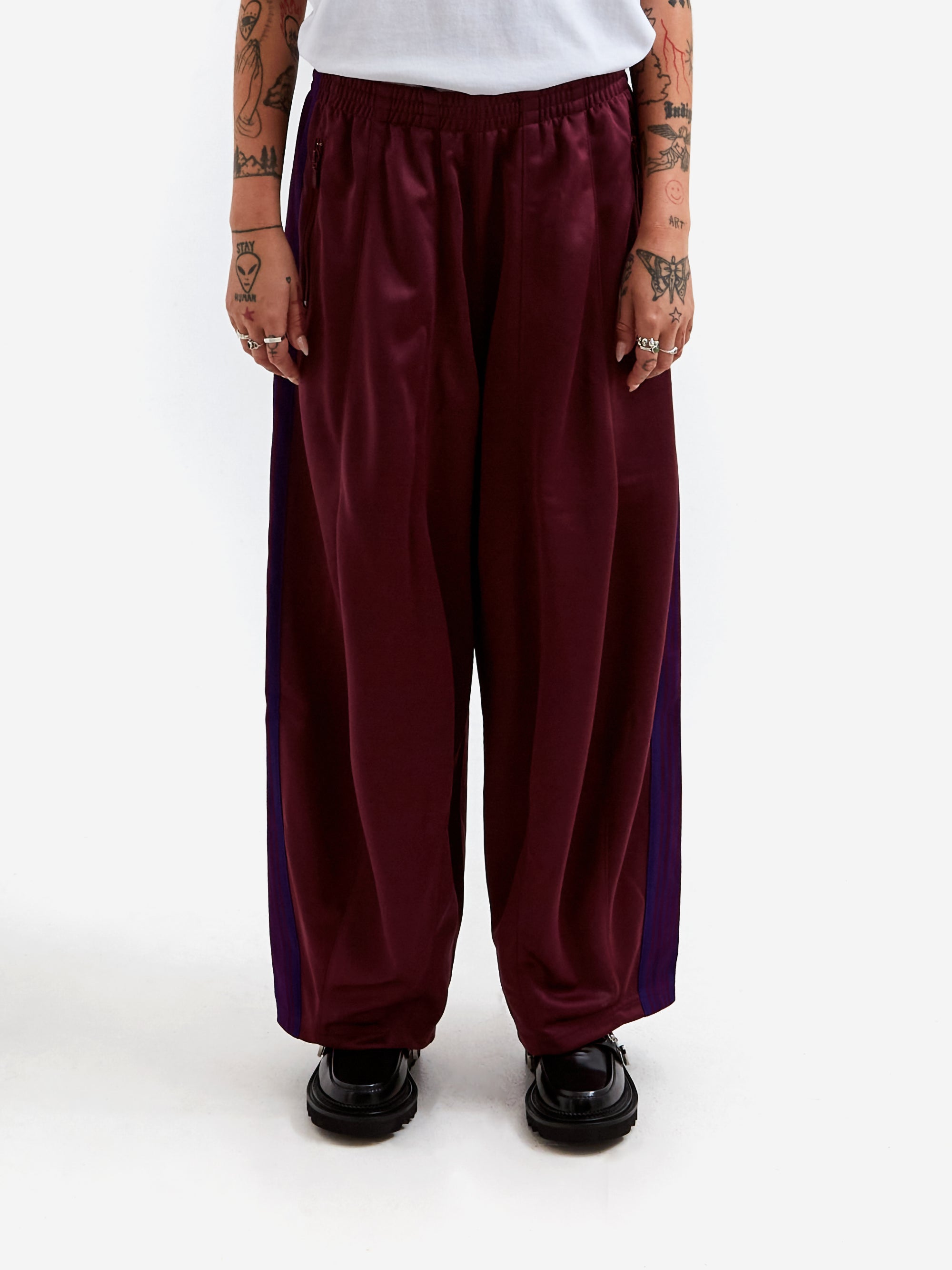 Needles H.D. Track Pant - Poly Smooth W - Wine